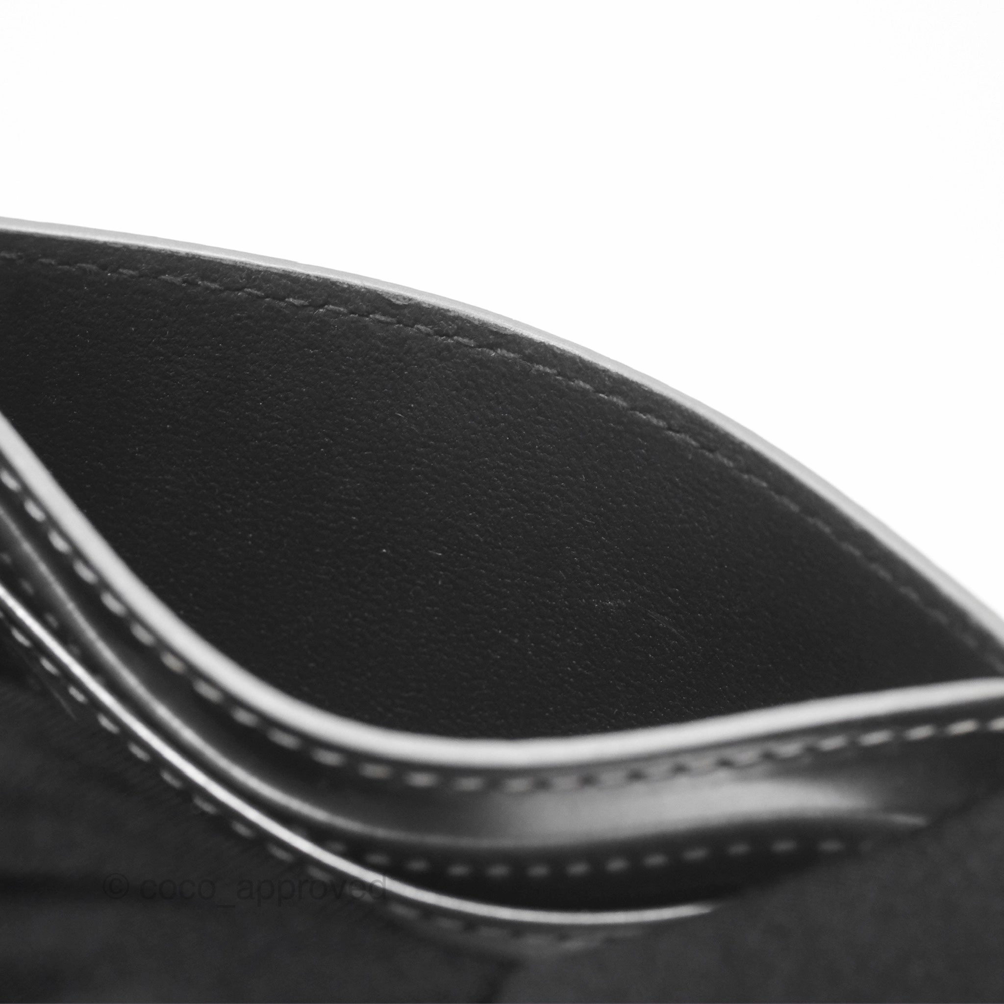 Christian Dior Metallic Sliver Card Holder Silver Hardware