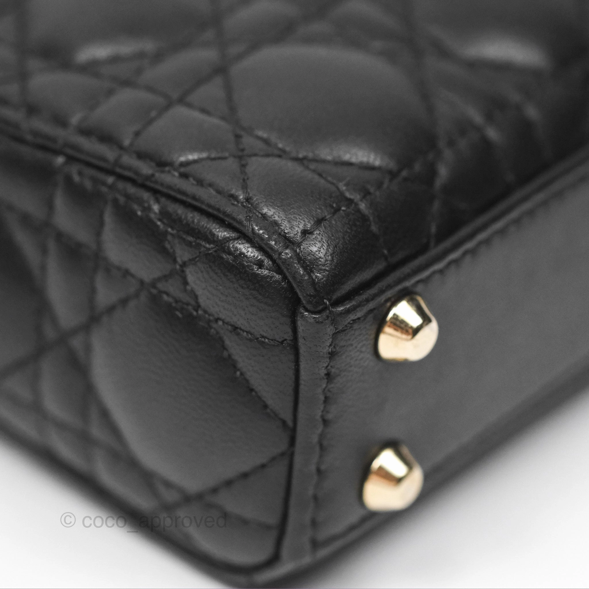 Christian Dior Micro Lady Dior Black Lambskin Gold Hardware