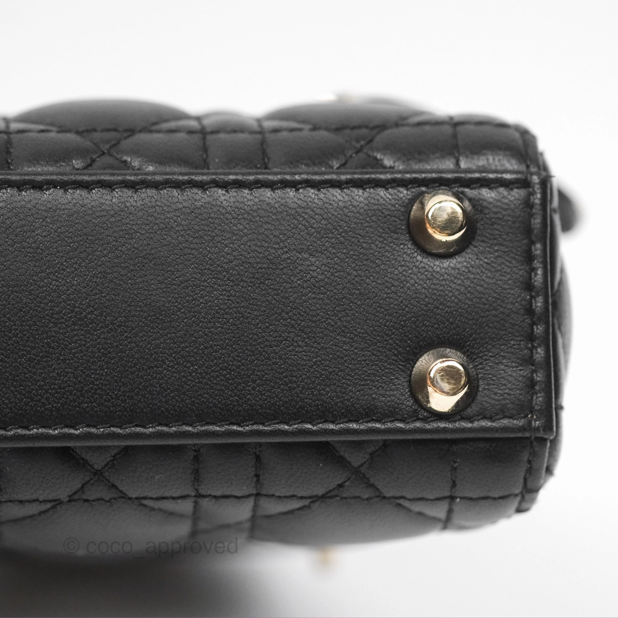 Christian Dior Micro Lady Dior Black Lambskin Gold Hardware