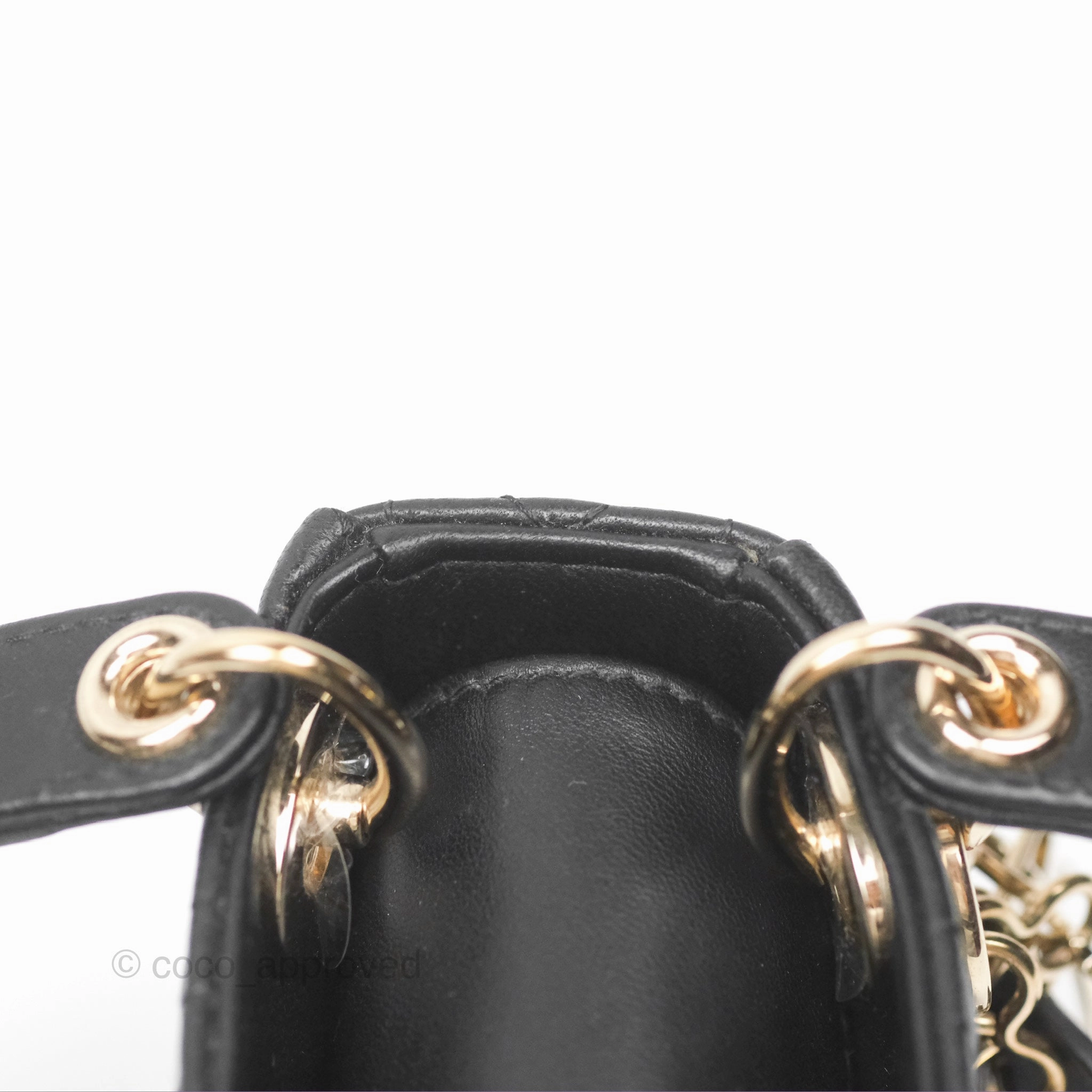 Christian Dior Micro Lady Dior Black Lambskin Gold Hardware