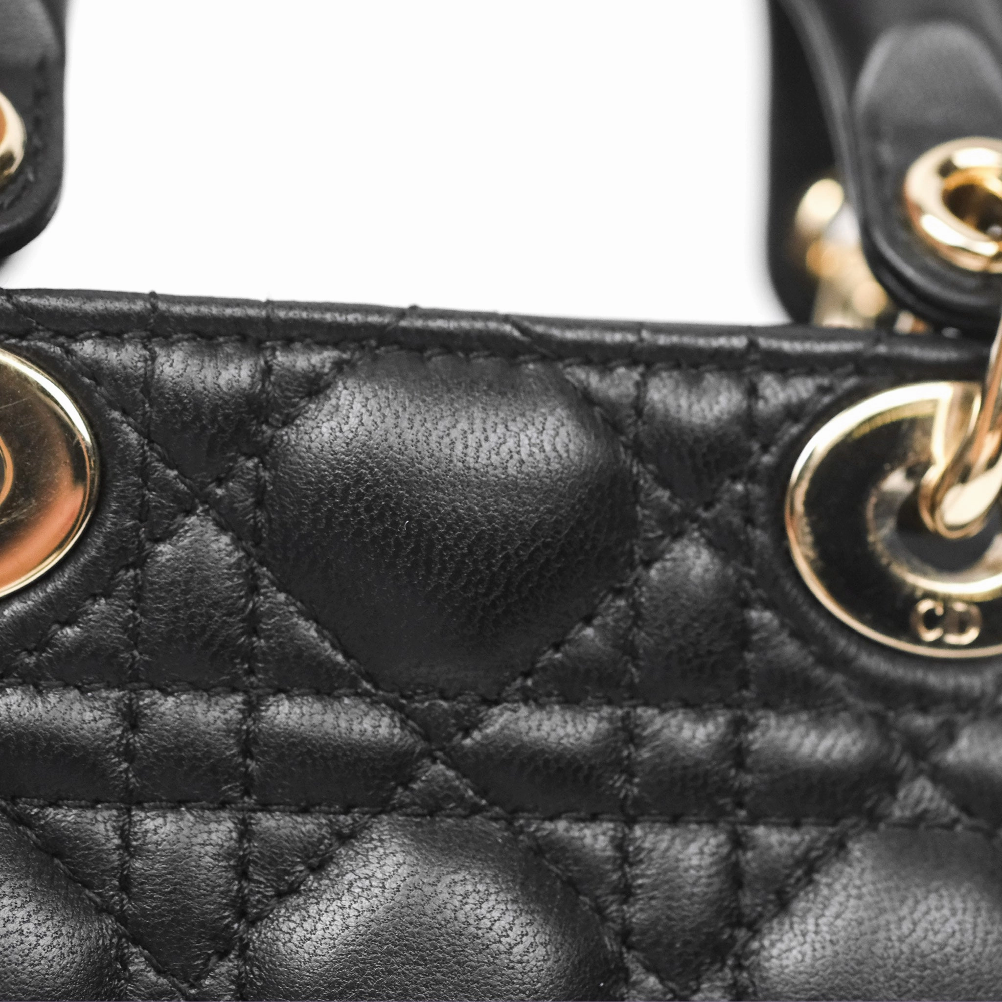 Christian Dior Micro Lady Dior Black Lambskin Gold Hardware