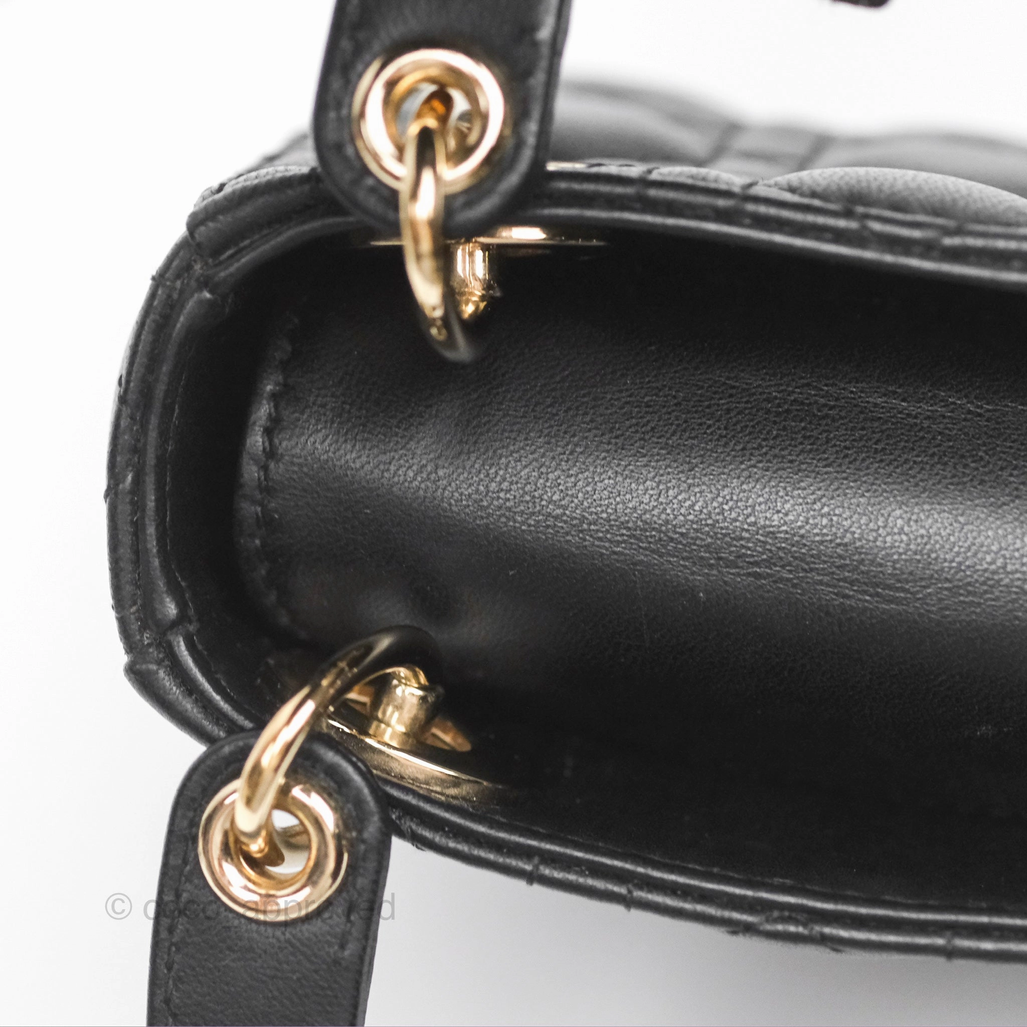Christian Dior Micro Lady Dior Black Lambskin Gold Hardware