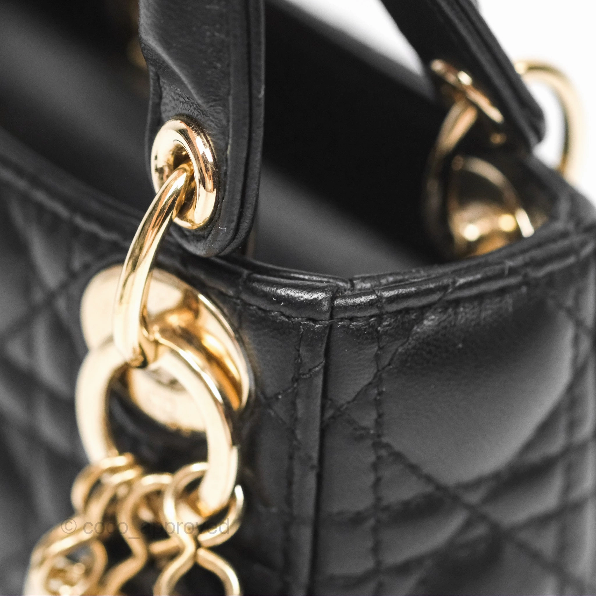 Christian Dior Micro Lady Dior Black Lambskin Gold Hardware