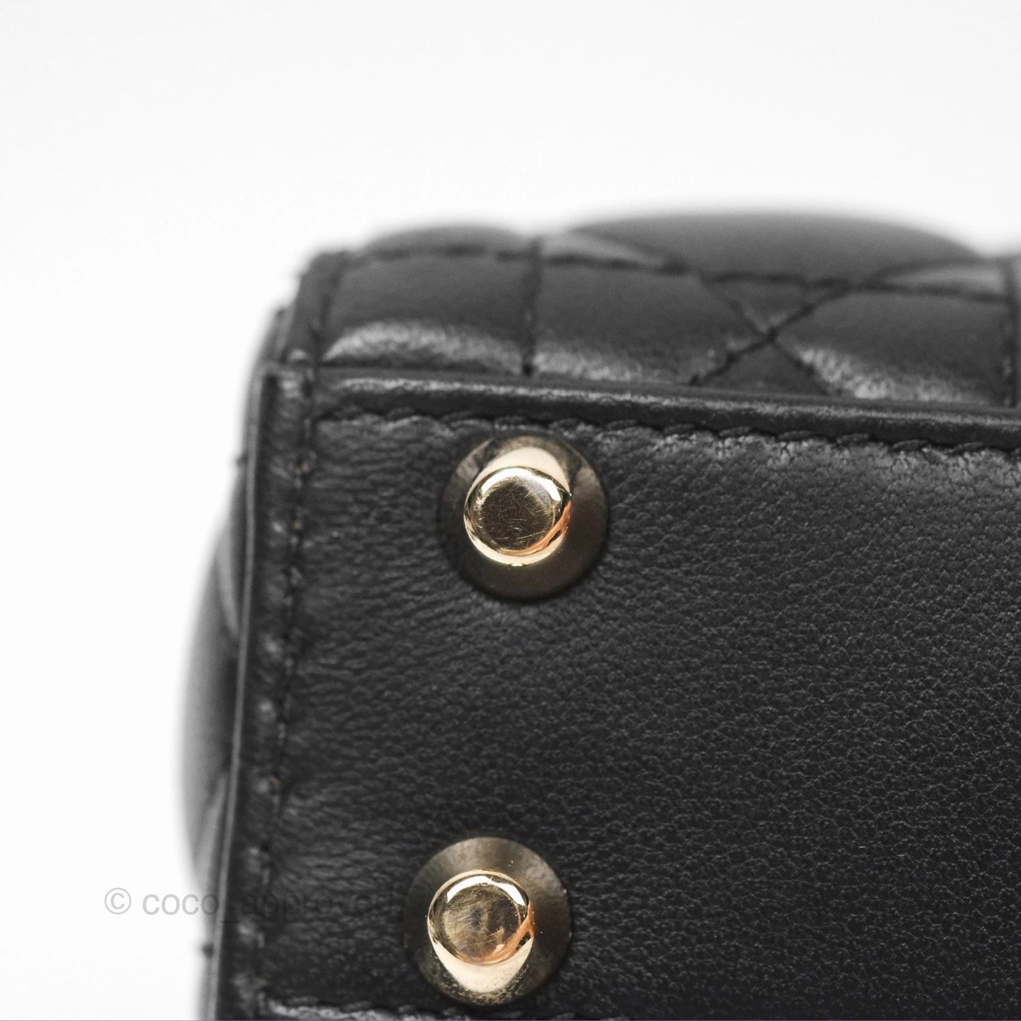 Christian Dior Micro Lady Dior Black Lambskin Gold Hardware
