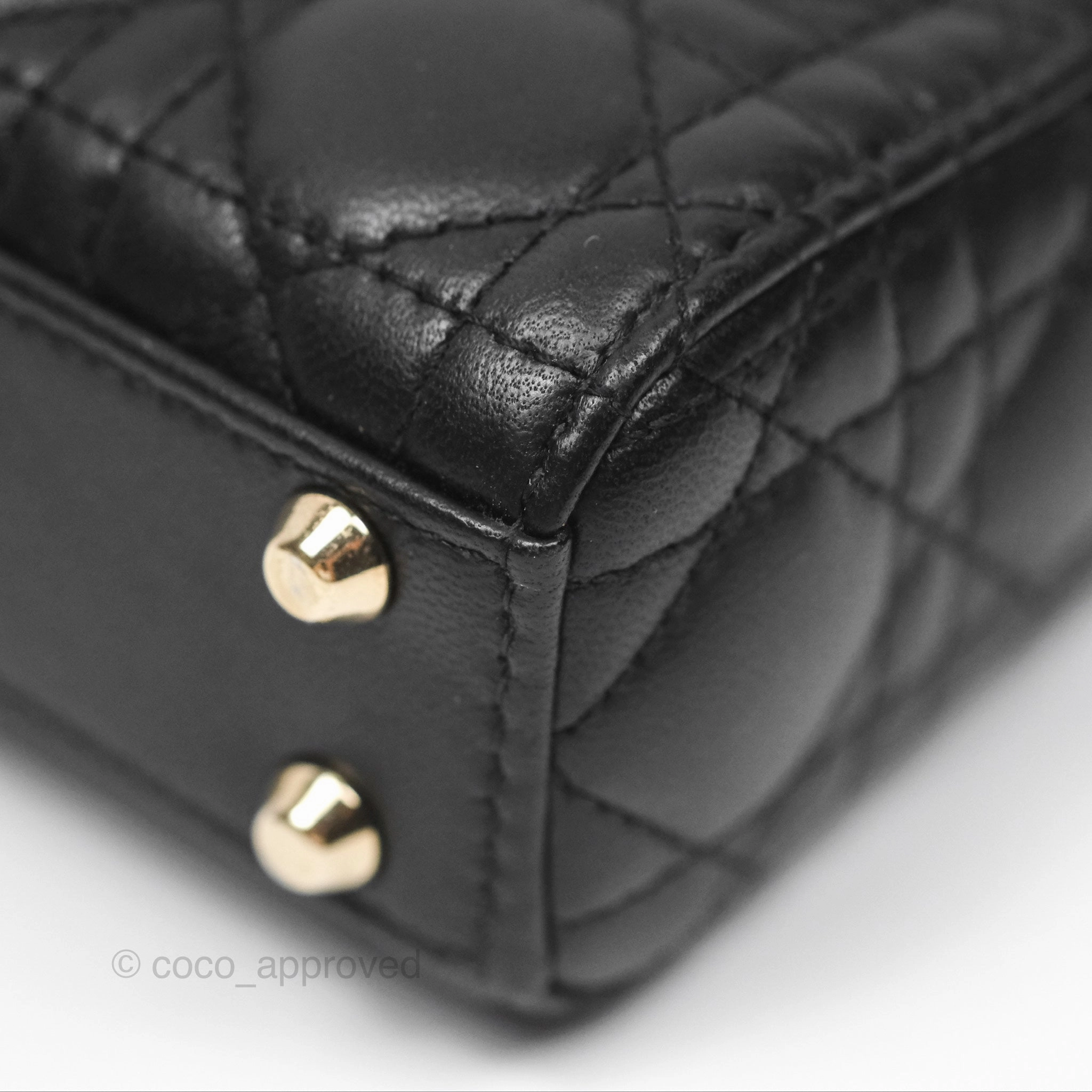 Christian Dior Micro Lady Dior Black Lambskin Gold Hardware