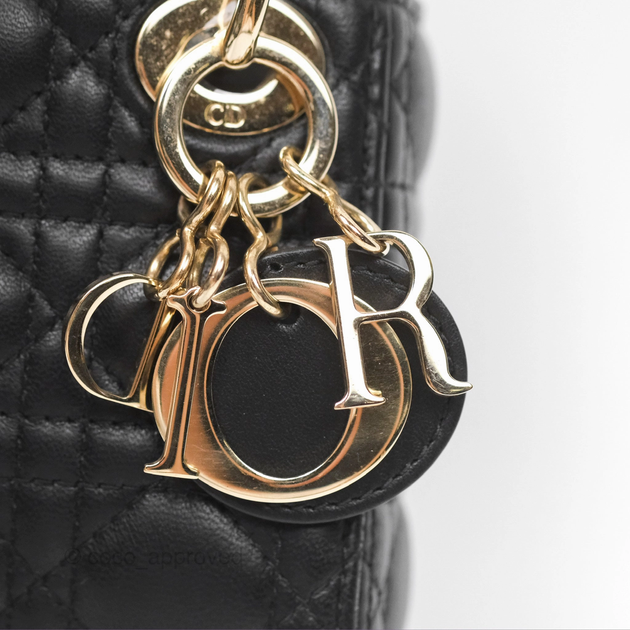 Christian Dior Micro Lady Dior Black Lambskin Gold Hardware