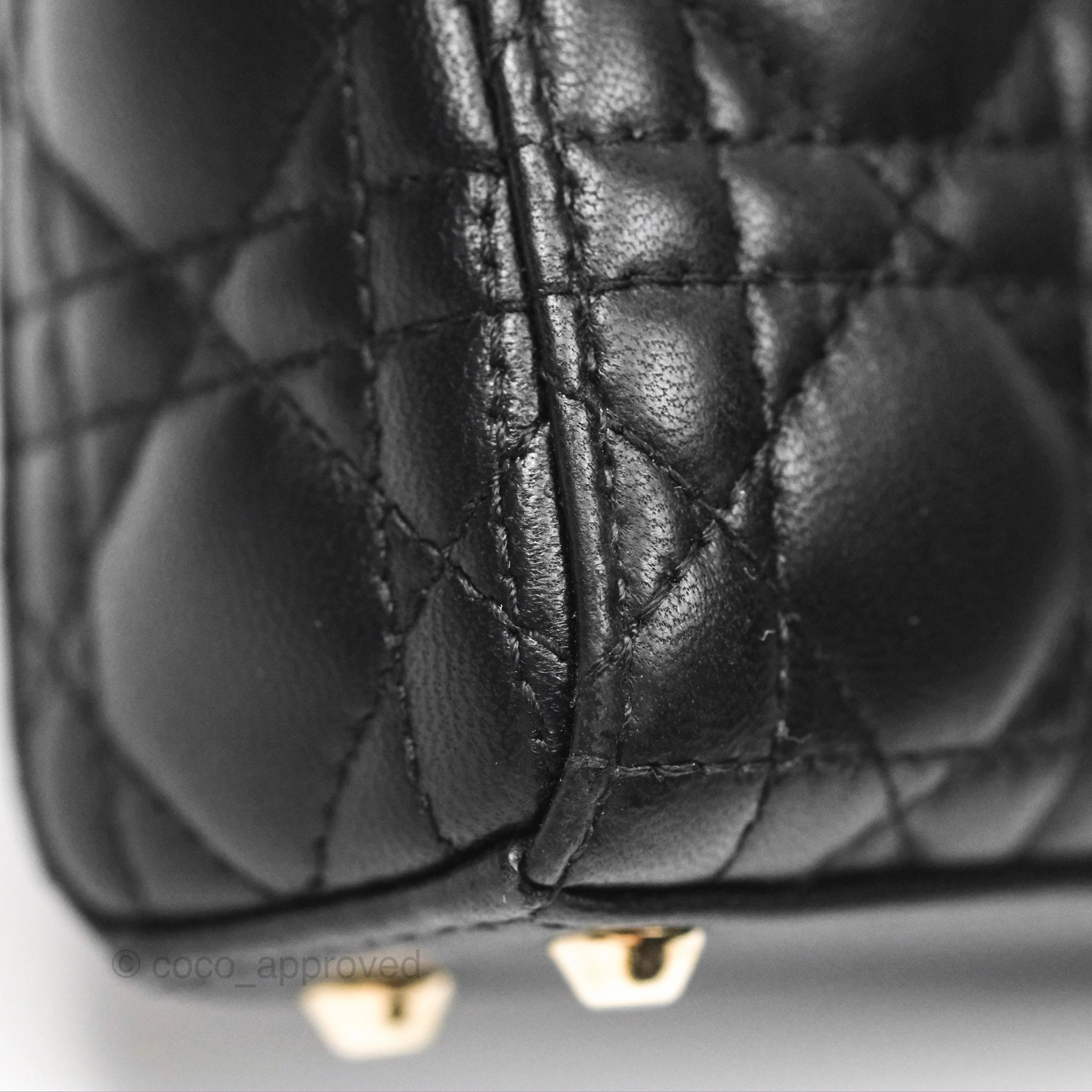 Christian Dior Micro Lady Dior Black Lambskin Gold Hardware