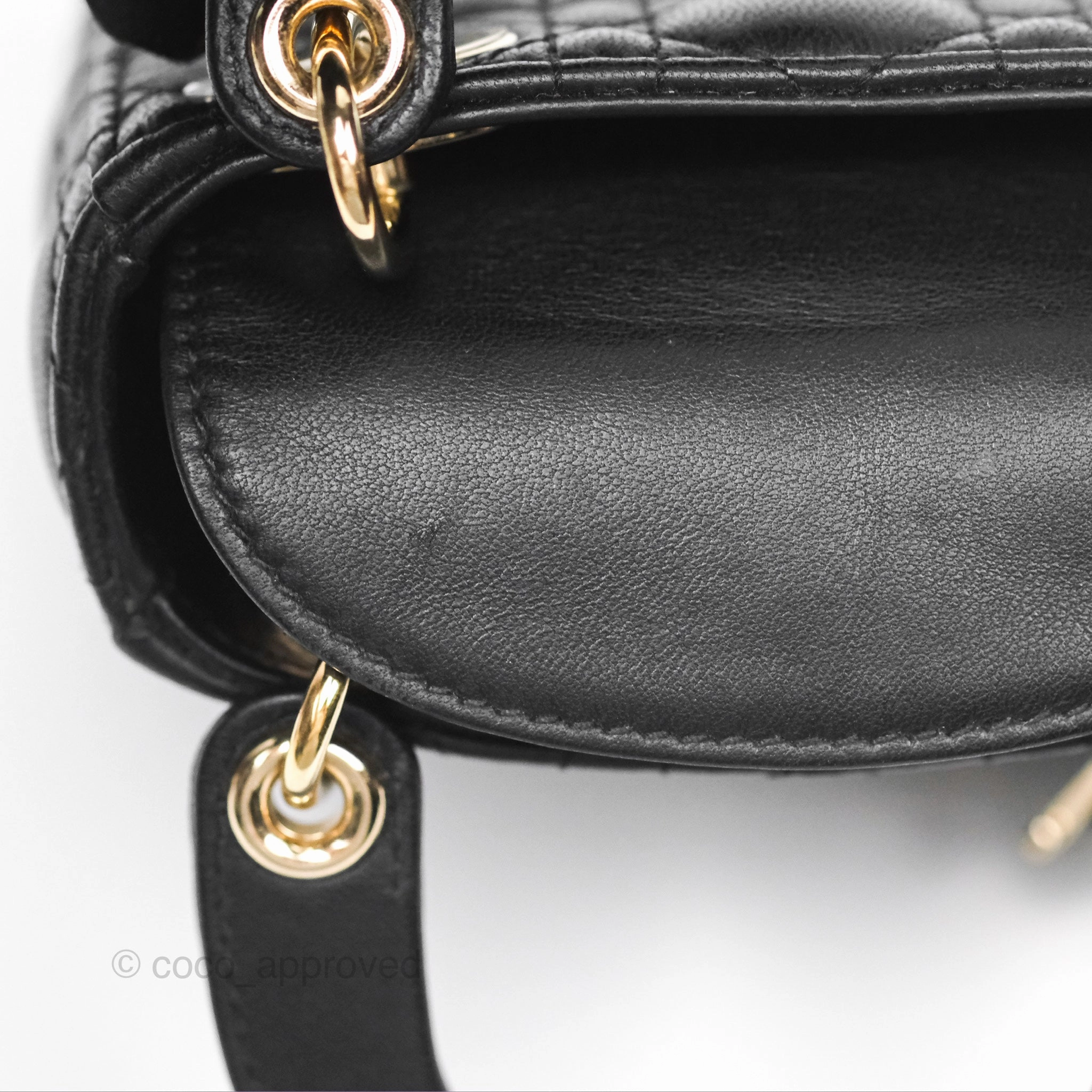 Christian Dior Micro Lady Dior Black Lambskin Gold Hardware