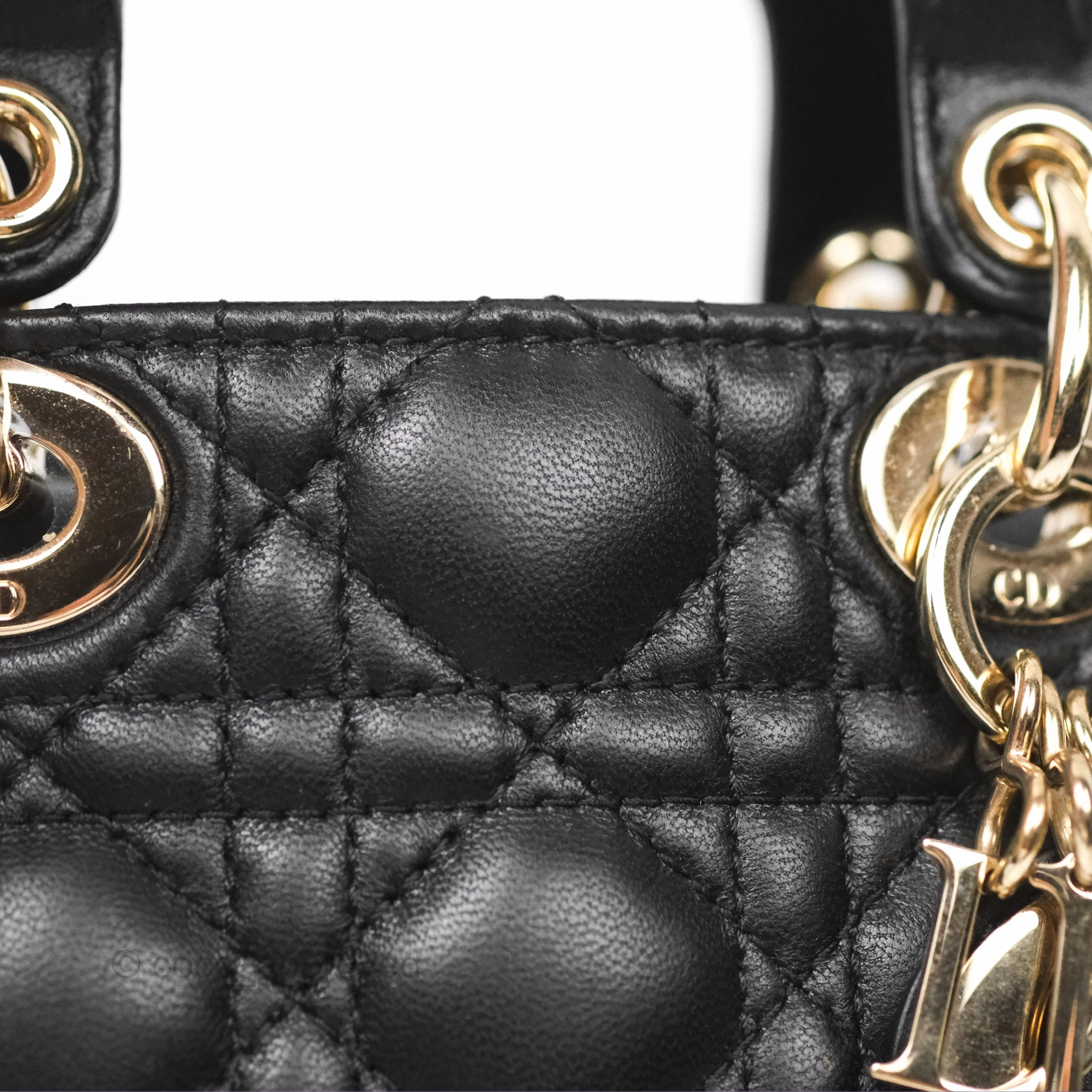 Christian Dior Micro Lady Dior Black Lambskin Gold Hardware