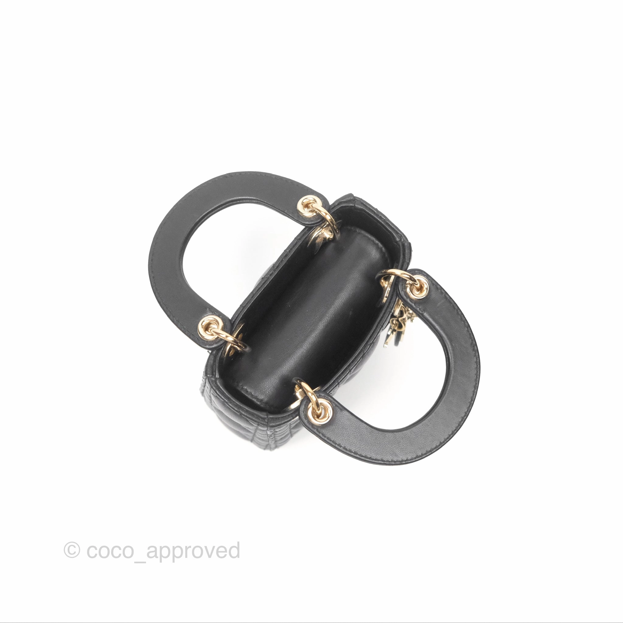 Christian Dior Micro Lady Dior Black Lambskin Gold Hardware
