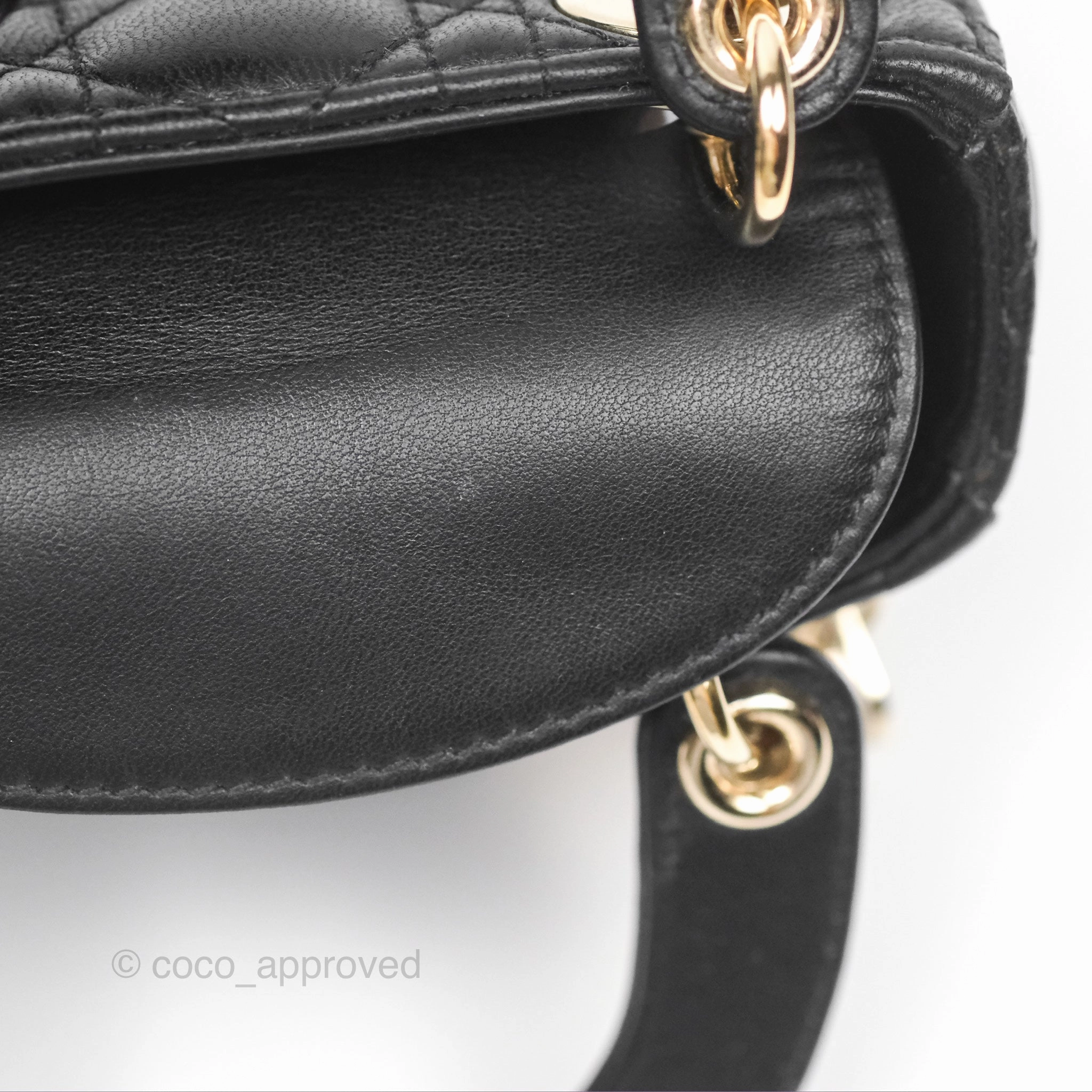 Christian Dior Micro Lady Dior Black Lambskin Gold Hardware