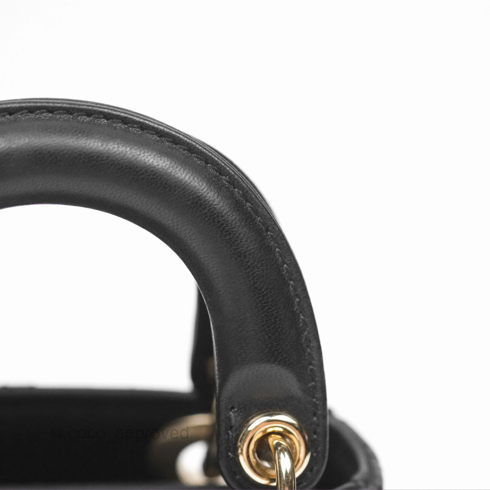 Christian Dior Micro Lady Dior Black Lambskin Gold Hardware