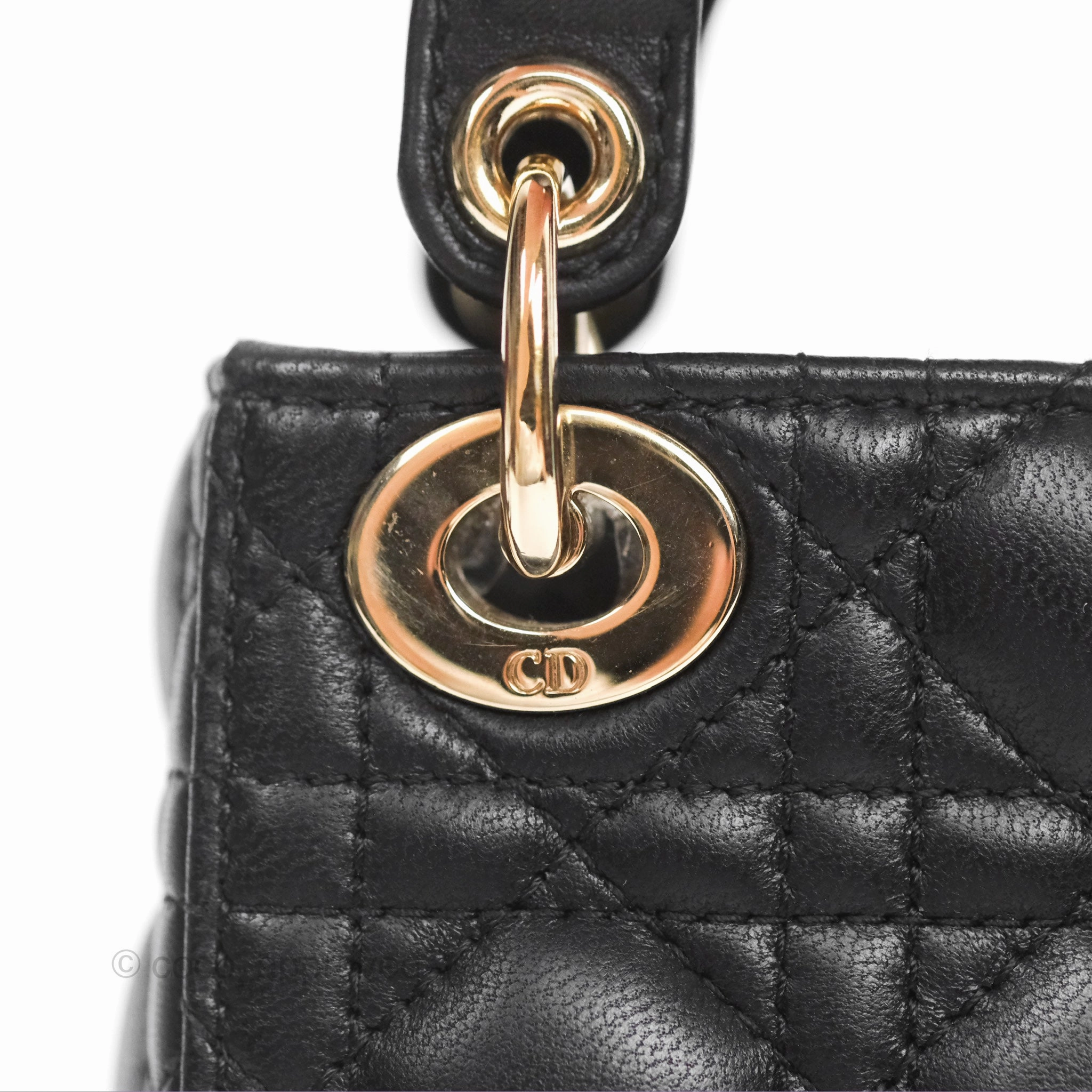 Christian Dior Micro Lady Dior Black Lambskin Gold Hardware