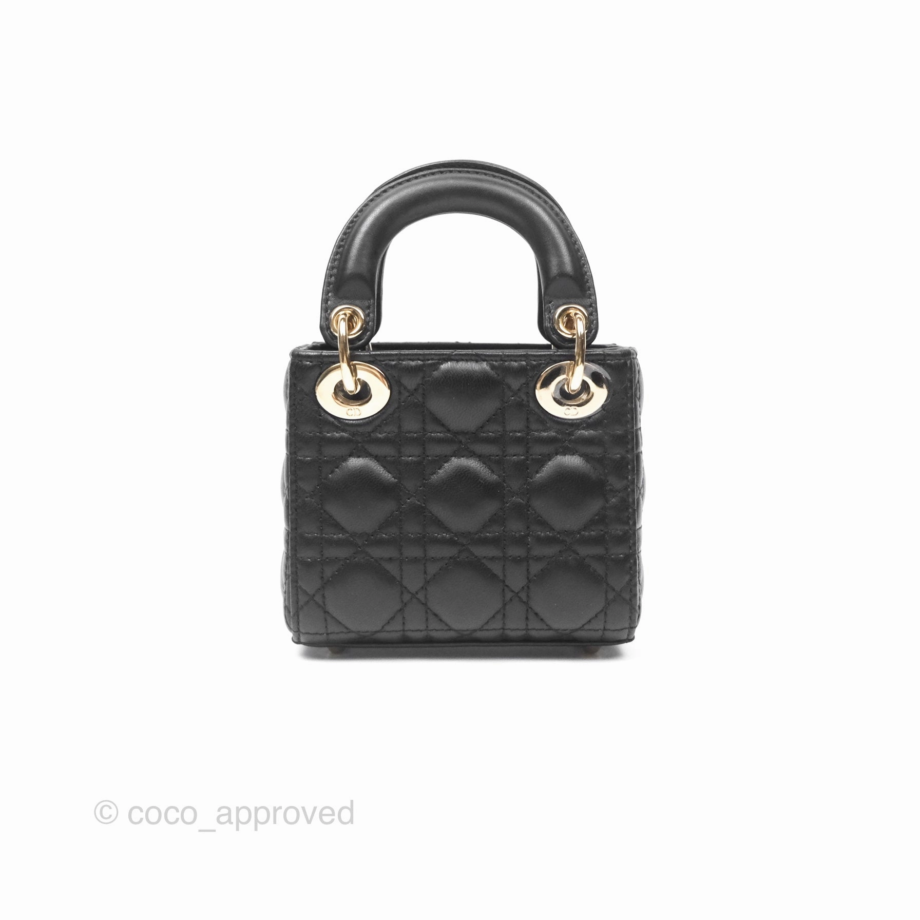 Christian Dior Micro Lady Dior Black Lambskin Gold Hardware