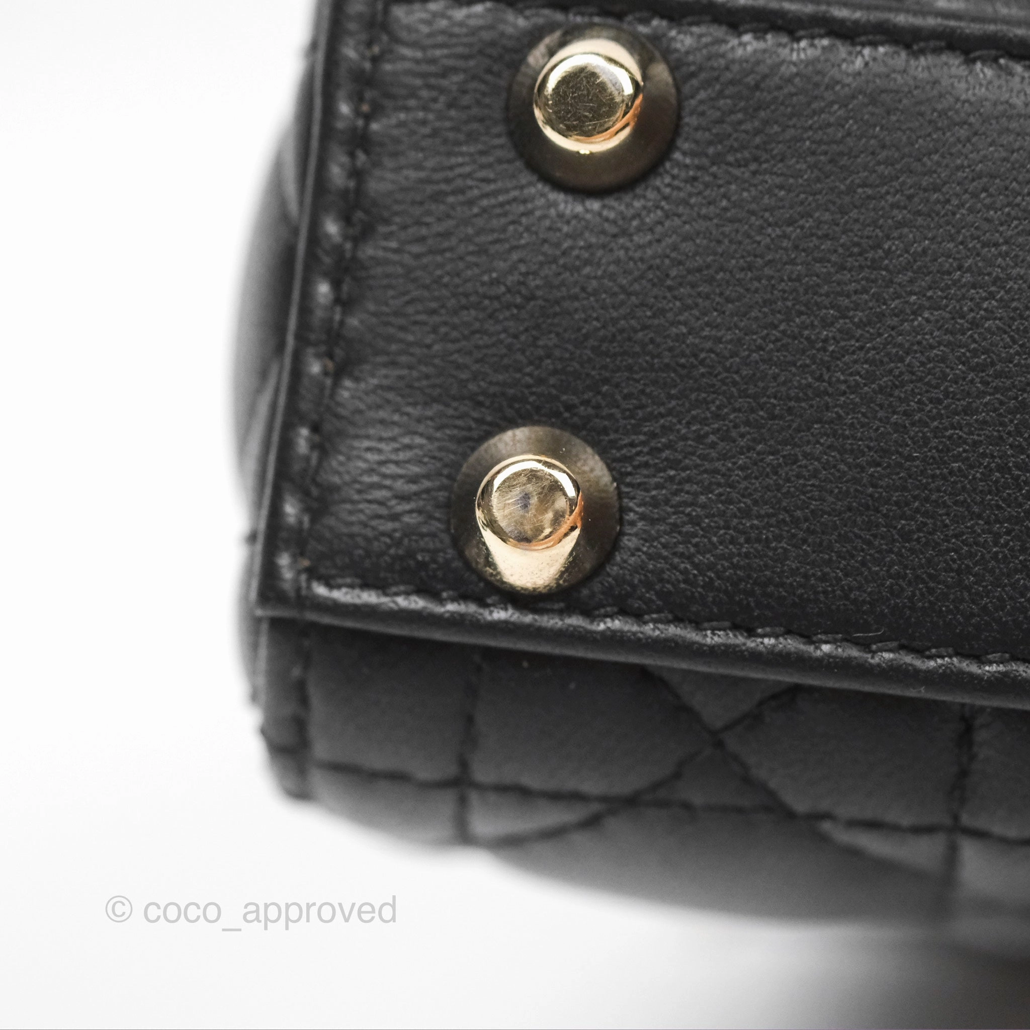Christian Dior Micro Lady Dior Black Lambskin Gold Hardware