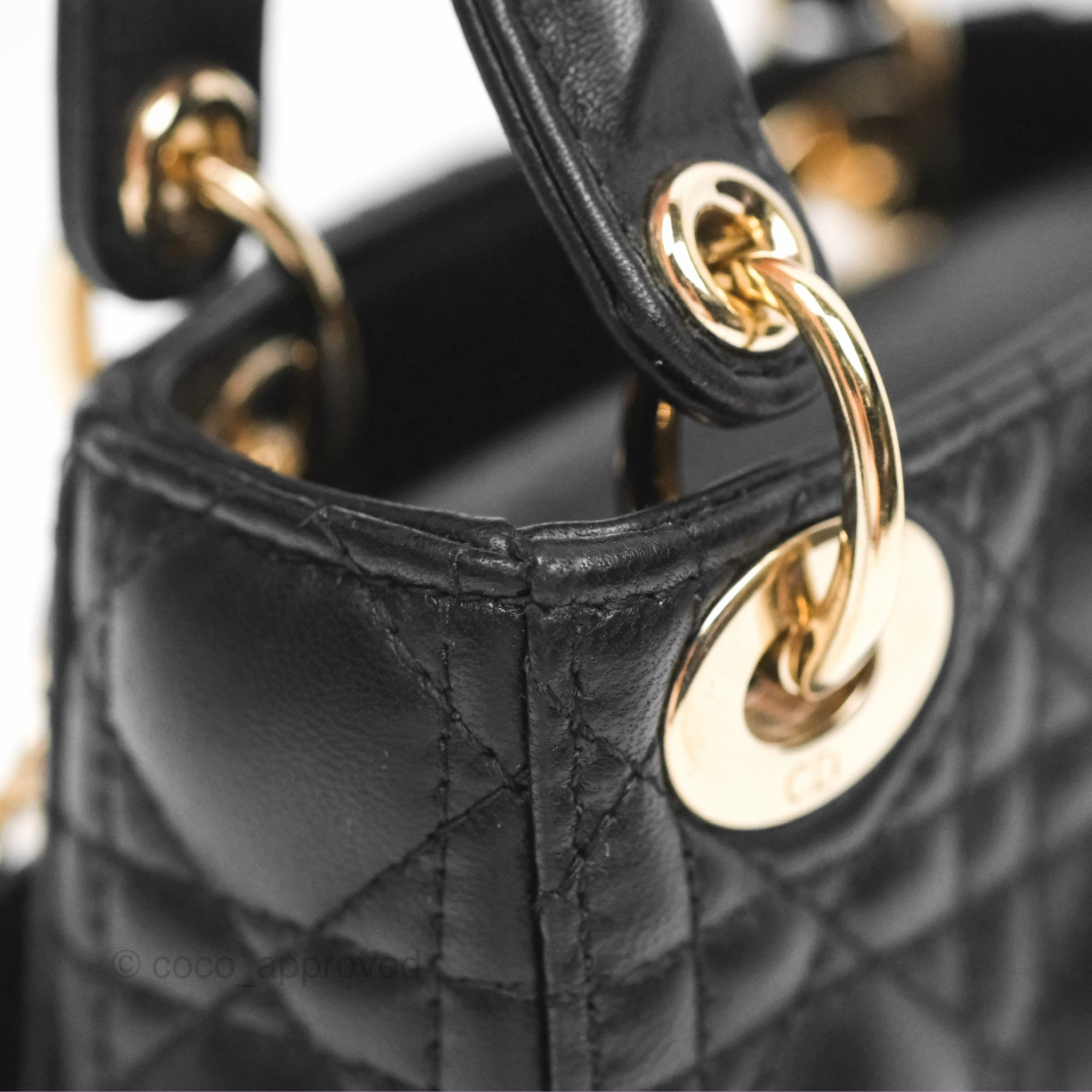 Christian Dior Micro Lady Dior Black Lambskin Gold Hardware
