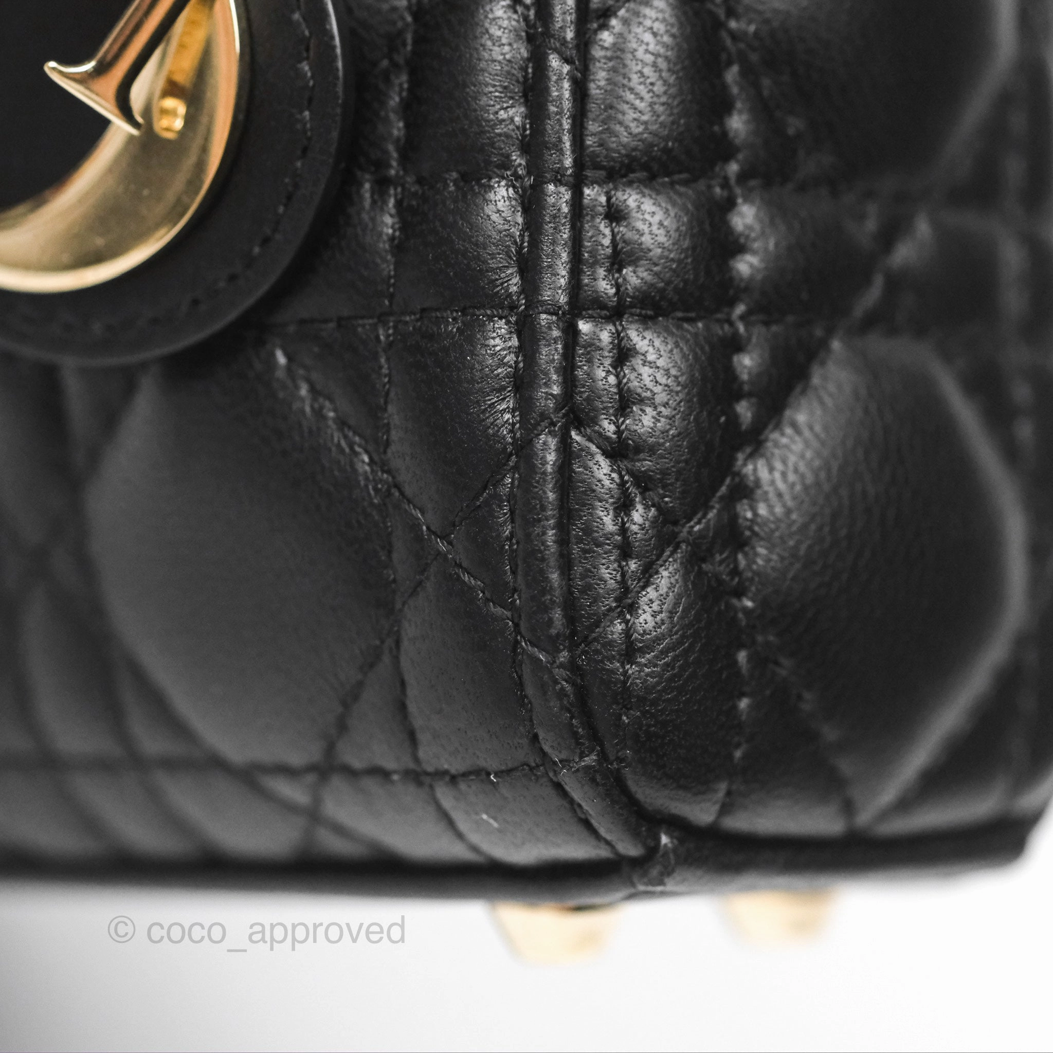Christian Dior Micro Lady Dior Black Lambskin Gold Hardware