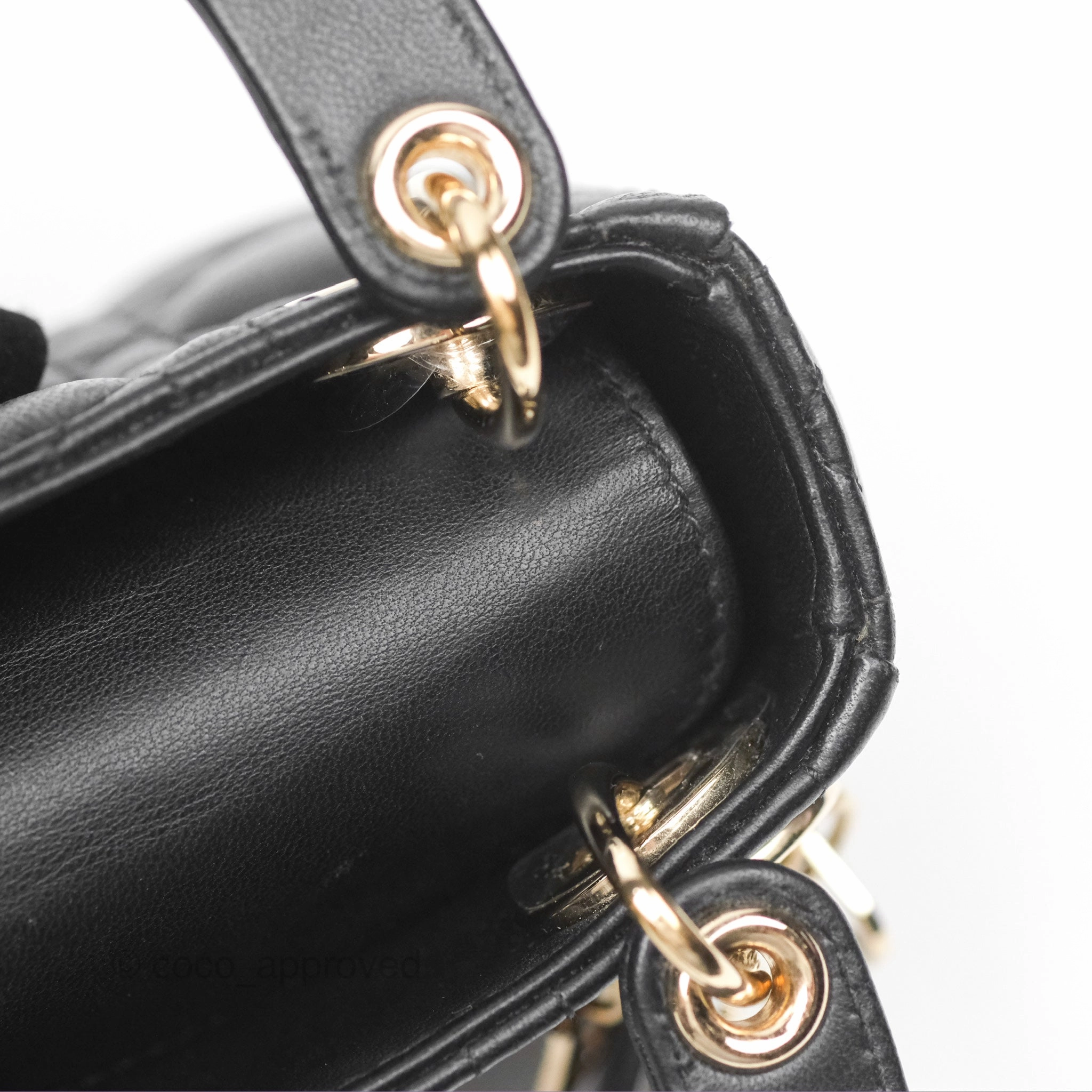 Christian Dior Micro Lady Dior Black Lambskin Gold Hardware