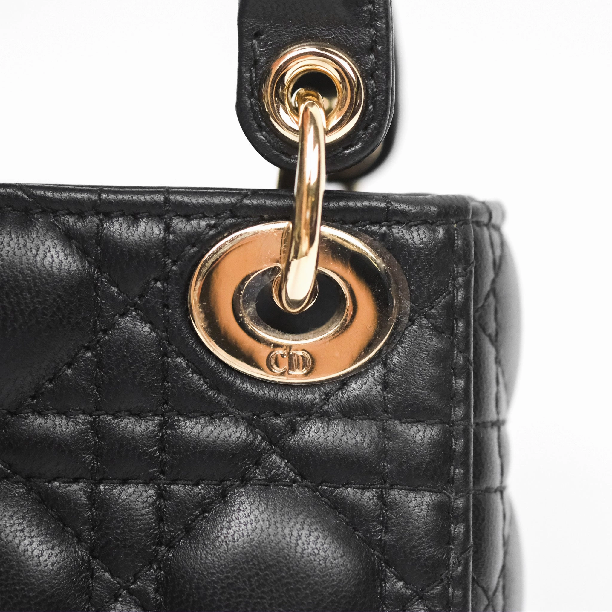Christian Dior Micro Lady Dior Black Lambskin Gold Hardware