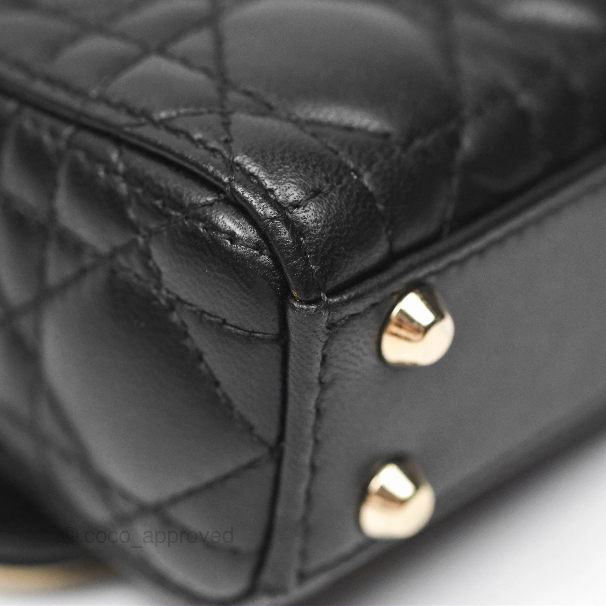 Christian Dior Micro Lady Dior Black Lambskin Gold Hardware