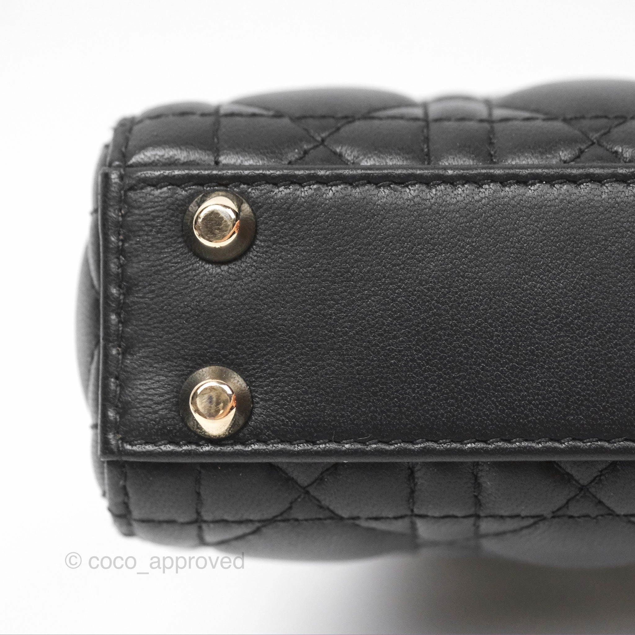 Christian Dior Micro Lady Dior Black Lambskin Gold Hardware