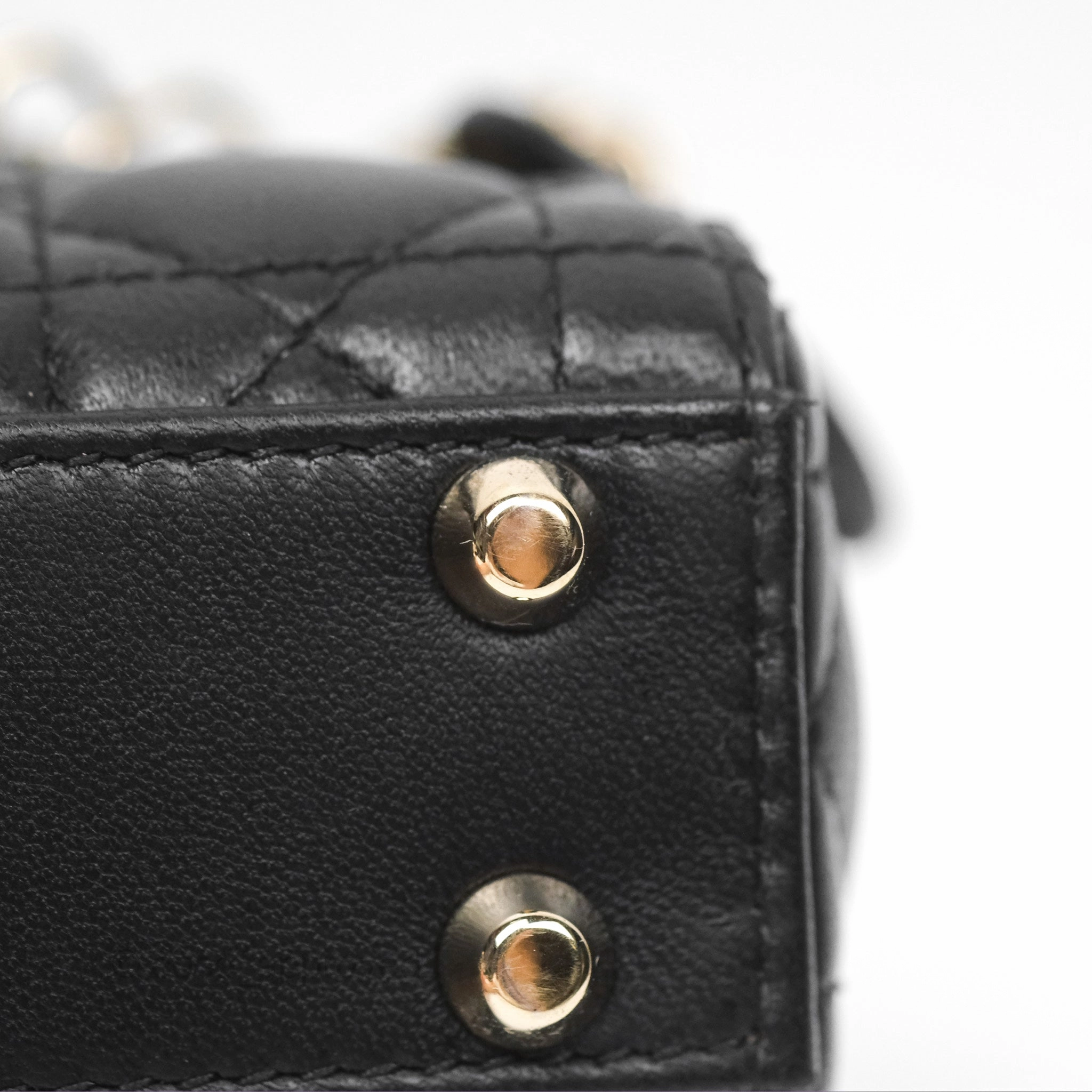 Christian Dior Micro Lady Dior Black Lambskin Gold Hardware