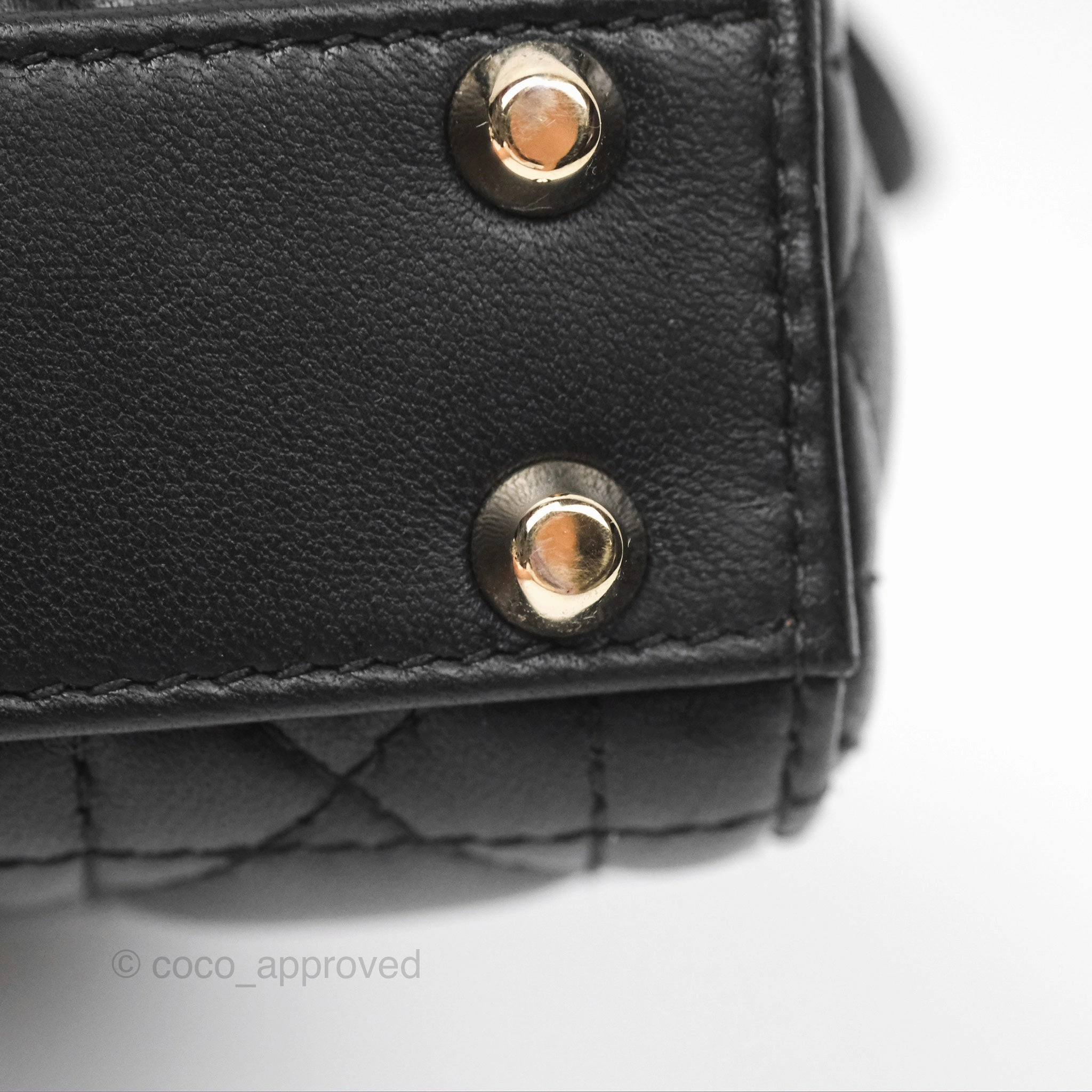 Christian Dior Micro Lady Dior Black Lambskin Gold Hardware
