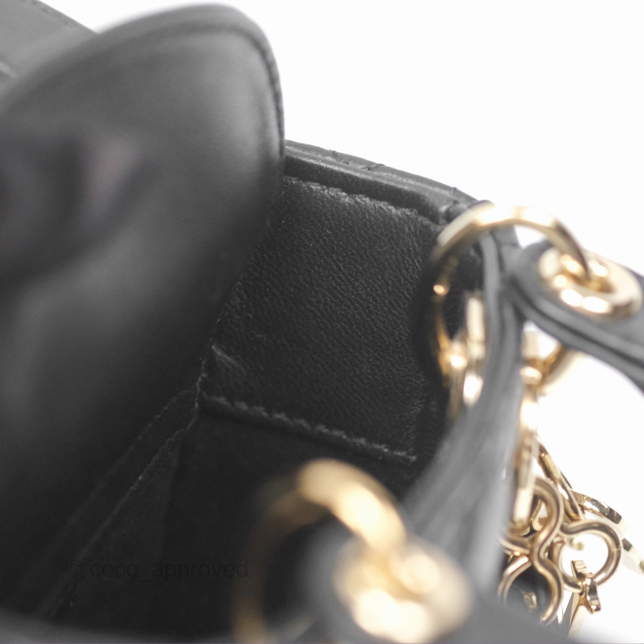 Christian Dior Micro Lady Dior Black Lambskin Gold Hardware