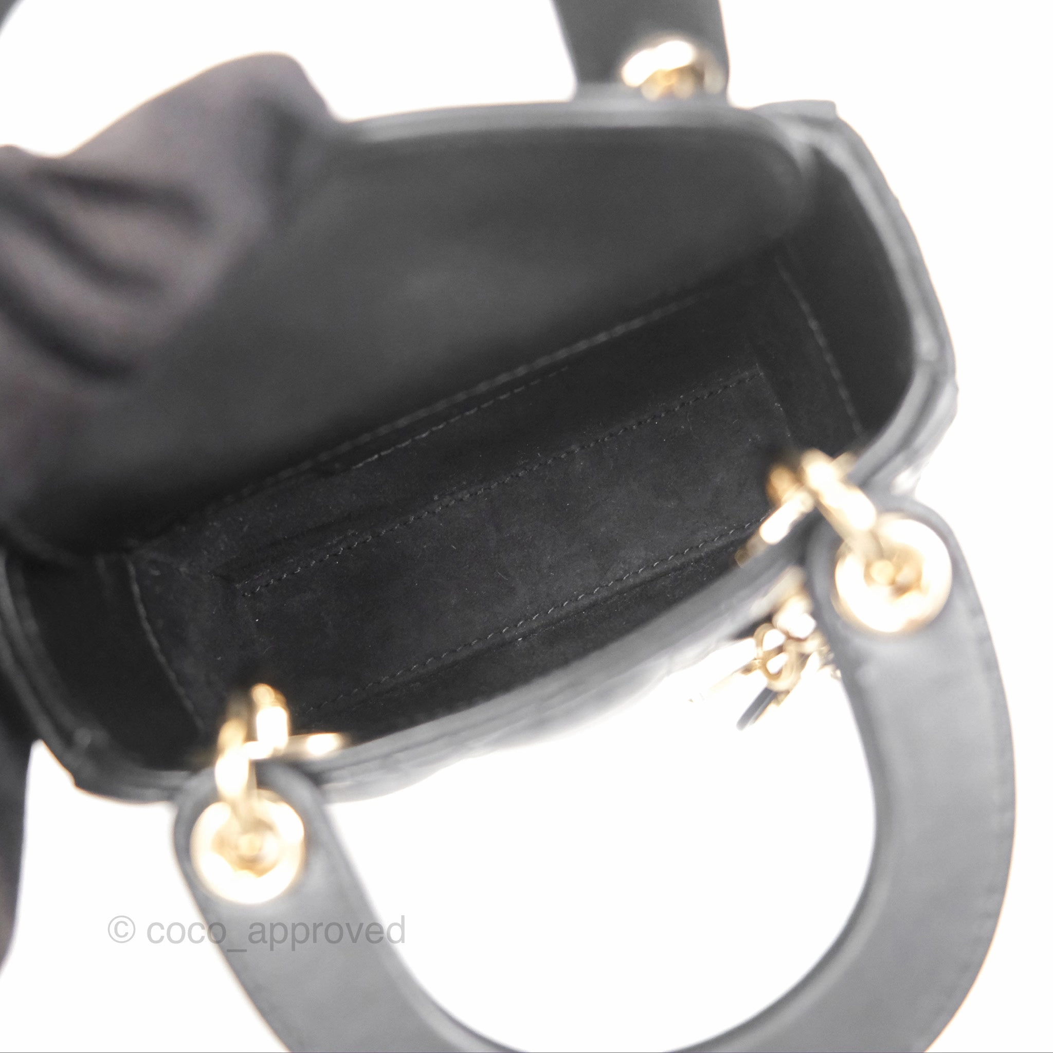 Christian Dior Micro Lady Dior Black Lambskin Gold Hardware