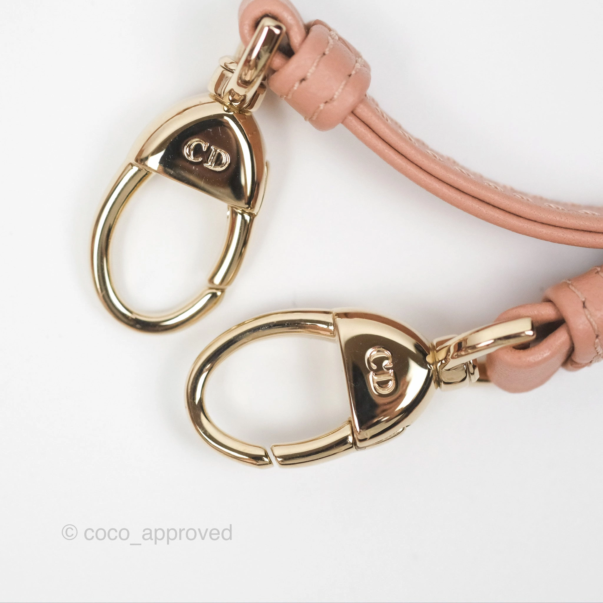 Christian Dior Micro Lady Dior Cannage Rose Des Vents Cannage Lambskin Gold Hardware