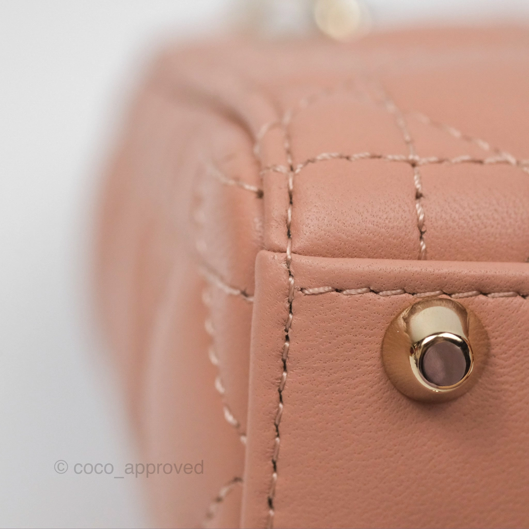 Christian Dior Micro Lady Dior Cannage Rose Des Vents Cannage Lambskin Gold Hardware