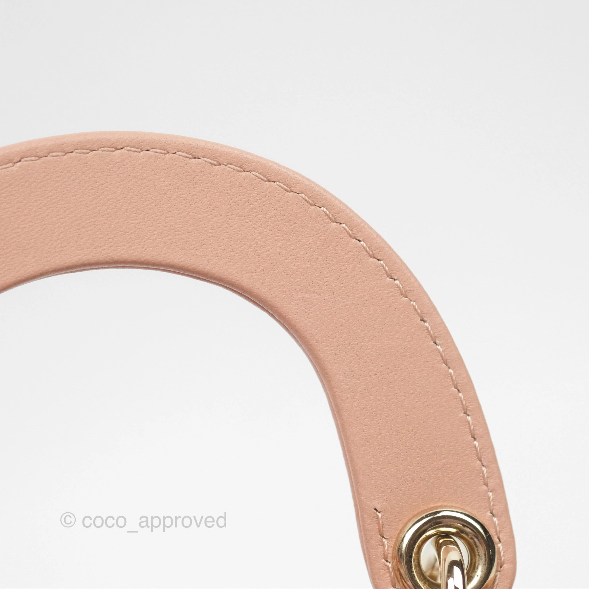 Christian Dior Micro Lady Dior Cannage Rose Des Vents Cannage Lambskin Gold Hardware