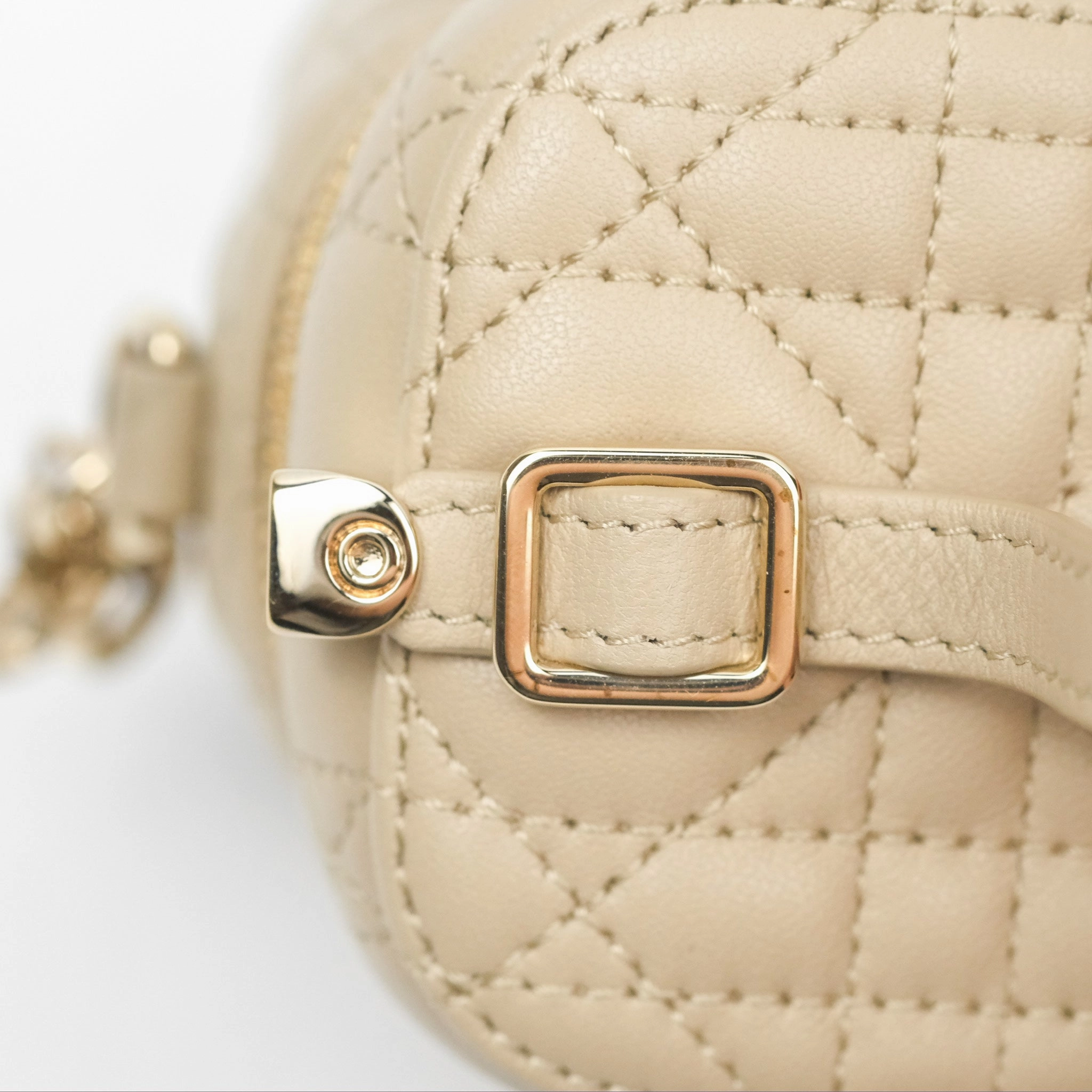 Christian Dior Micro Lady Dior Vanity Case Beige Cannage Lambskin