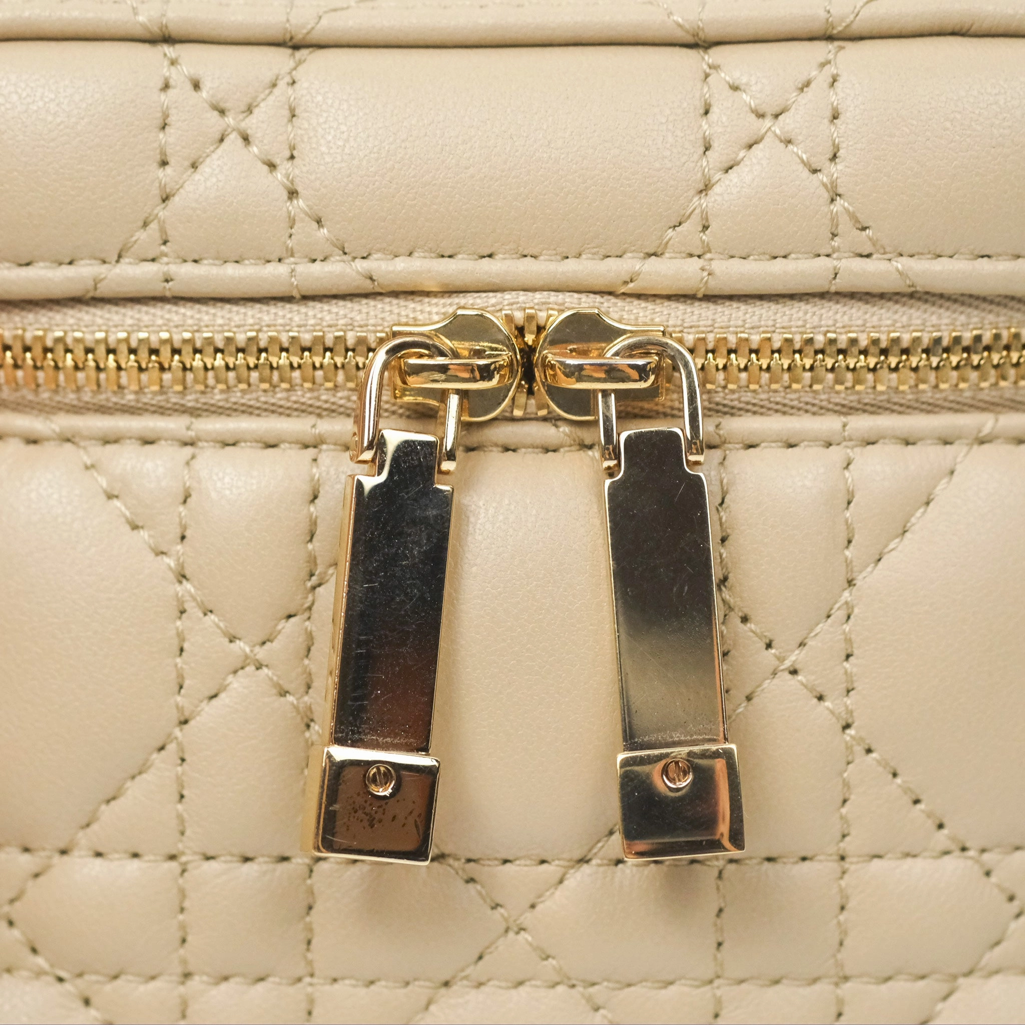 Christian Dior Micro Lady Dior Vanity Case Beige Cannage Lambskin