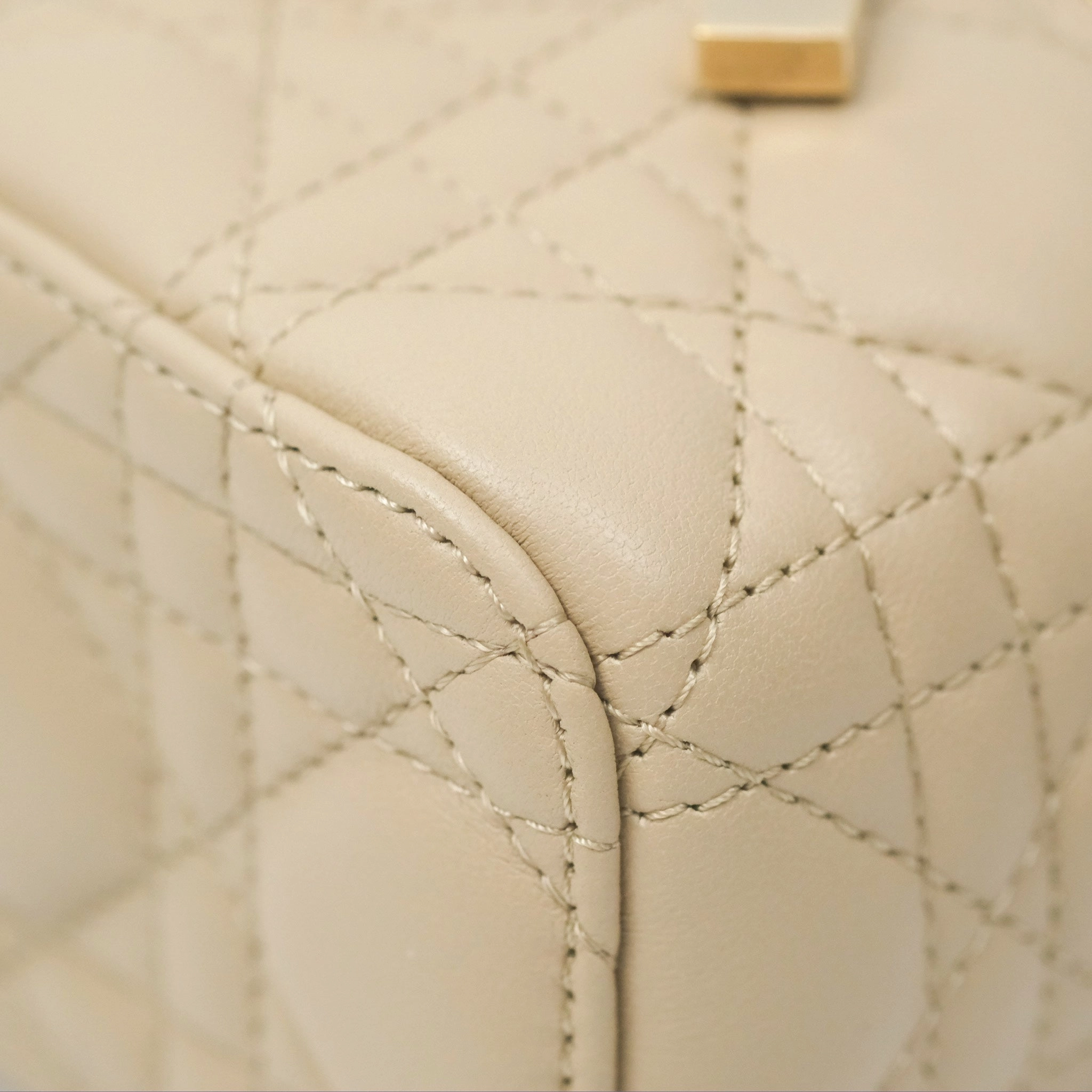 Christian Dior Micro Lady Dior Vanity Case Beige Cannage Lambskin