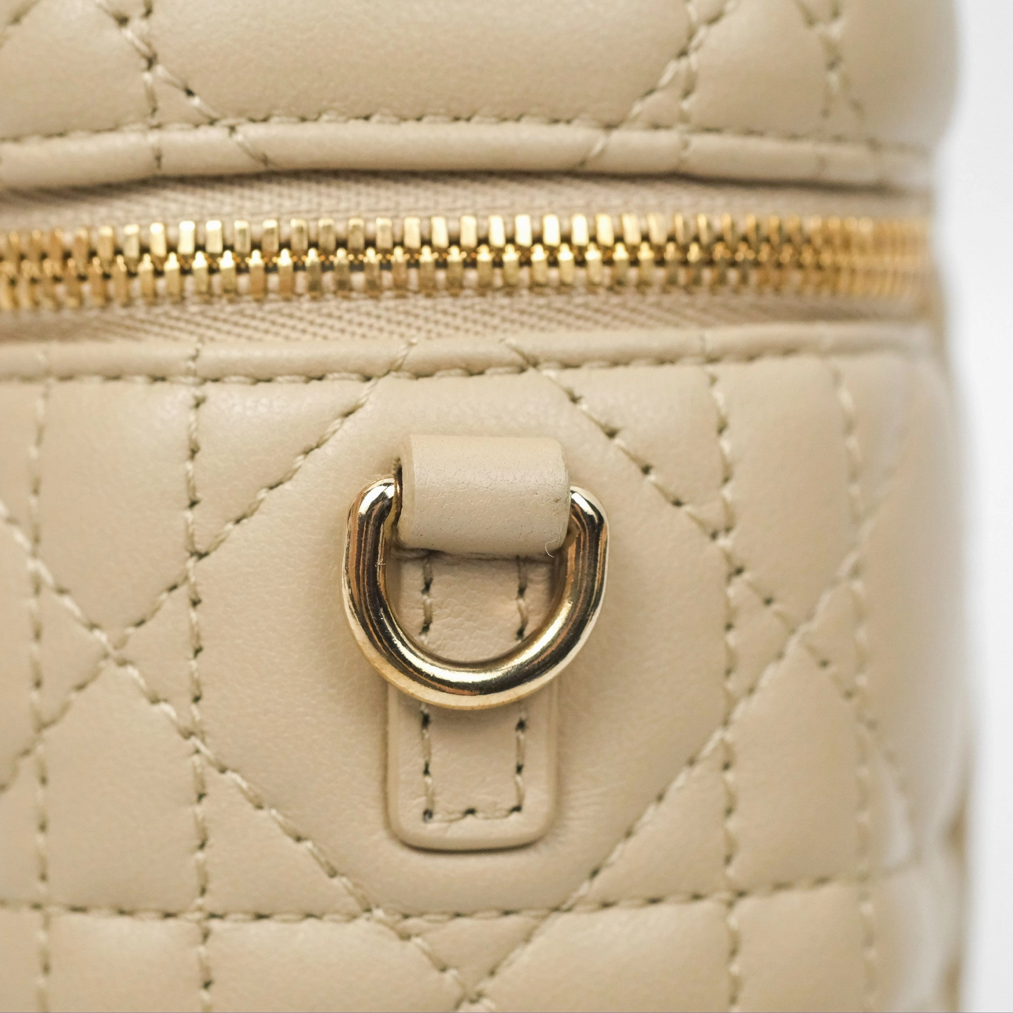 Christian Dior Micro Lady Dior Vanity Case Beige Cannage Lambskin