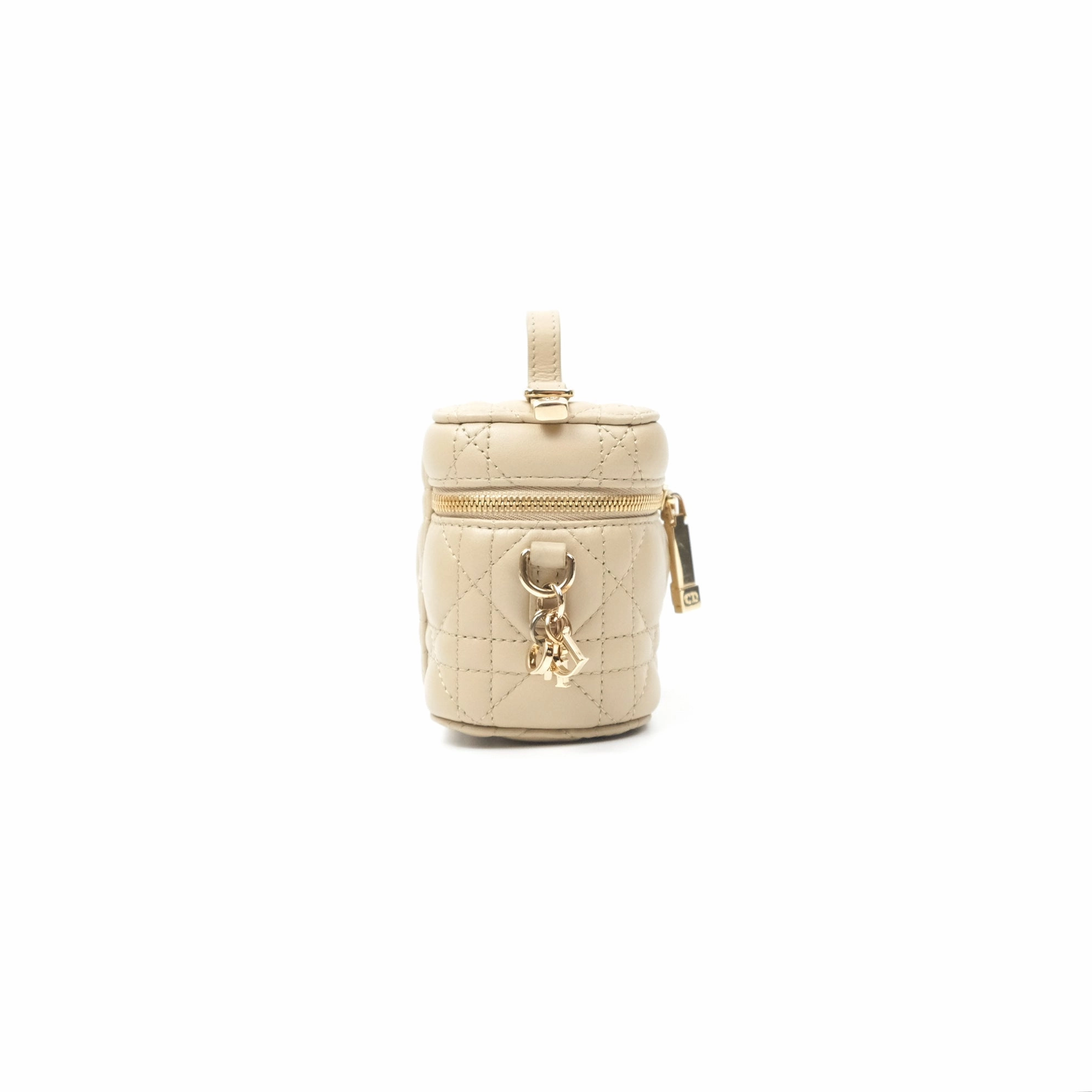 Christian Dior Micro Lady Dior Vanity Case Beige Cannage Lambskin