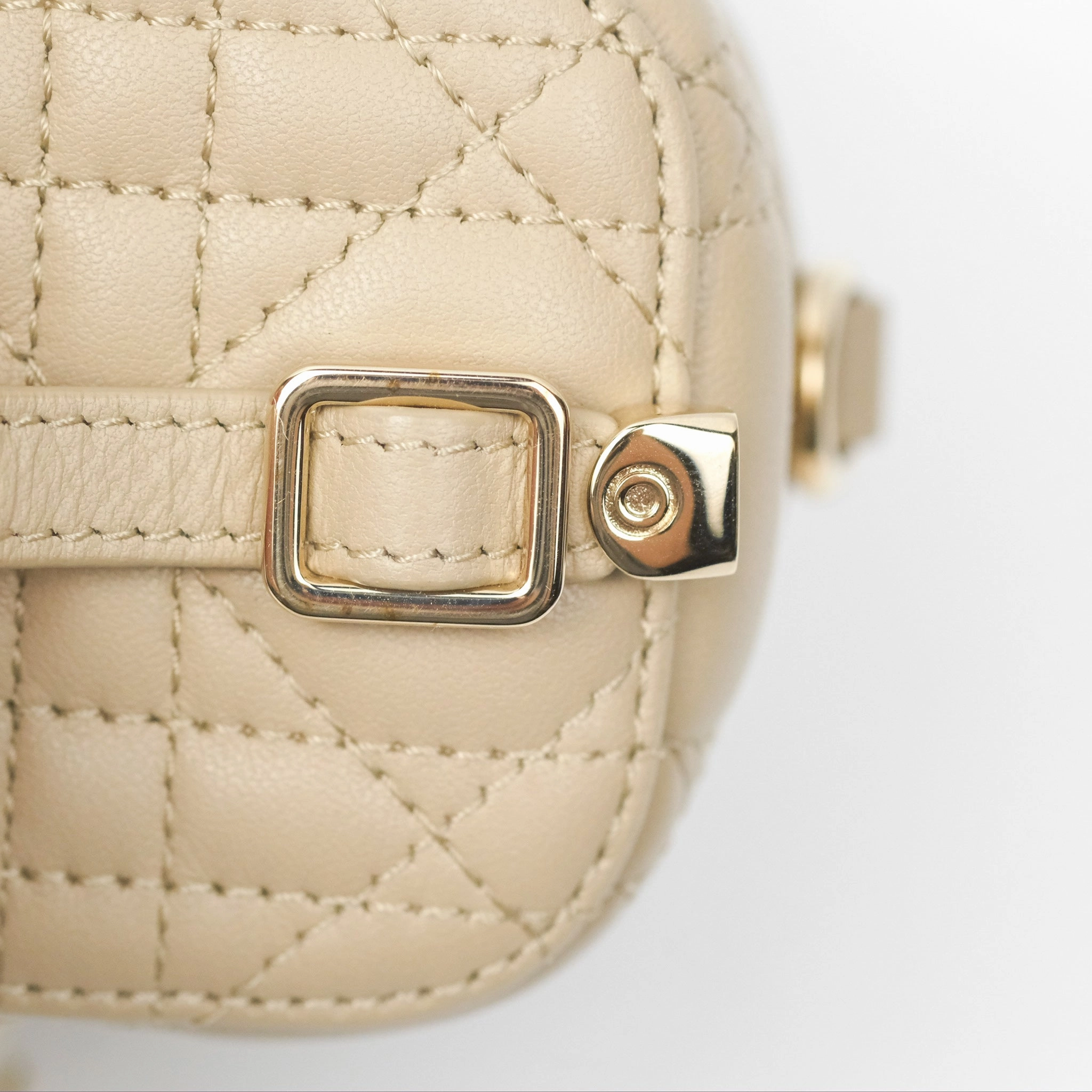 Christian Dior Micro Lady Dior Vanity Case Beige Cannage Lambskin