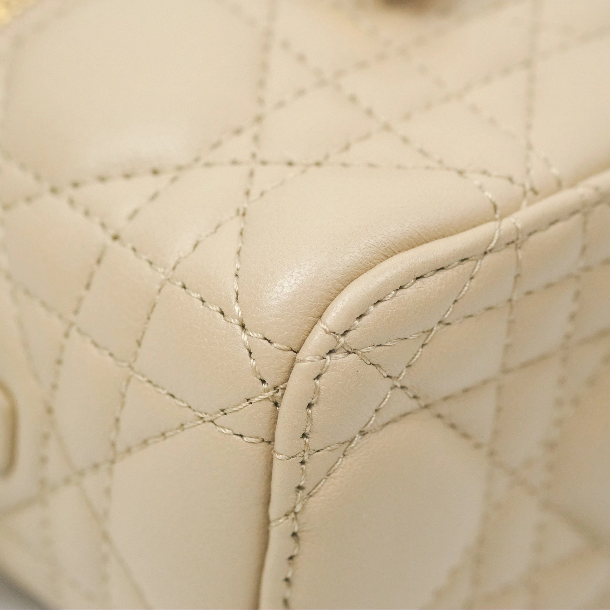 Christian Dior Micro Lady Dior Vanity Case Beige Cannage Lambskin