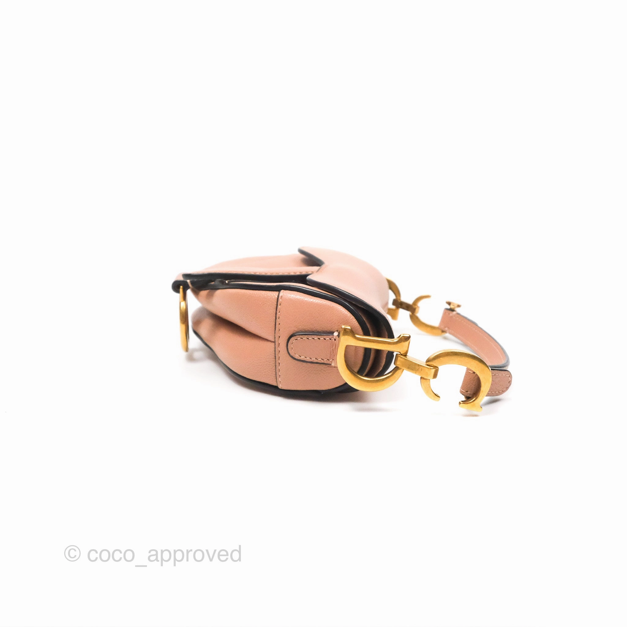 Christian Dior Micro Saddle Bag Rose des Vents Goatskin Gold Hardware