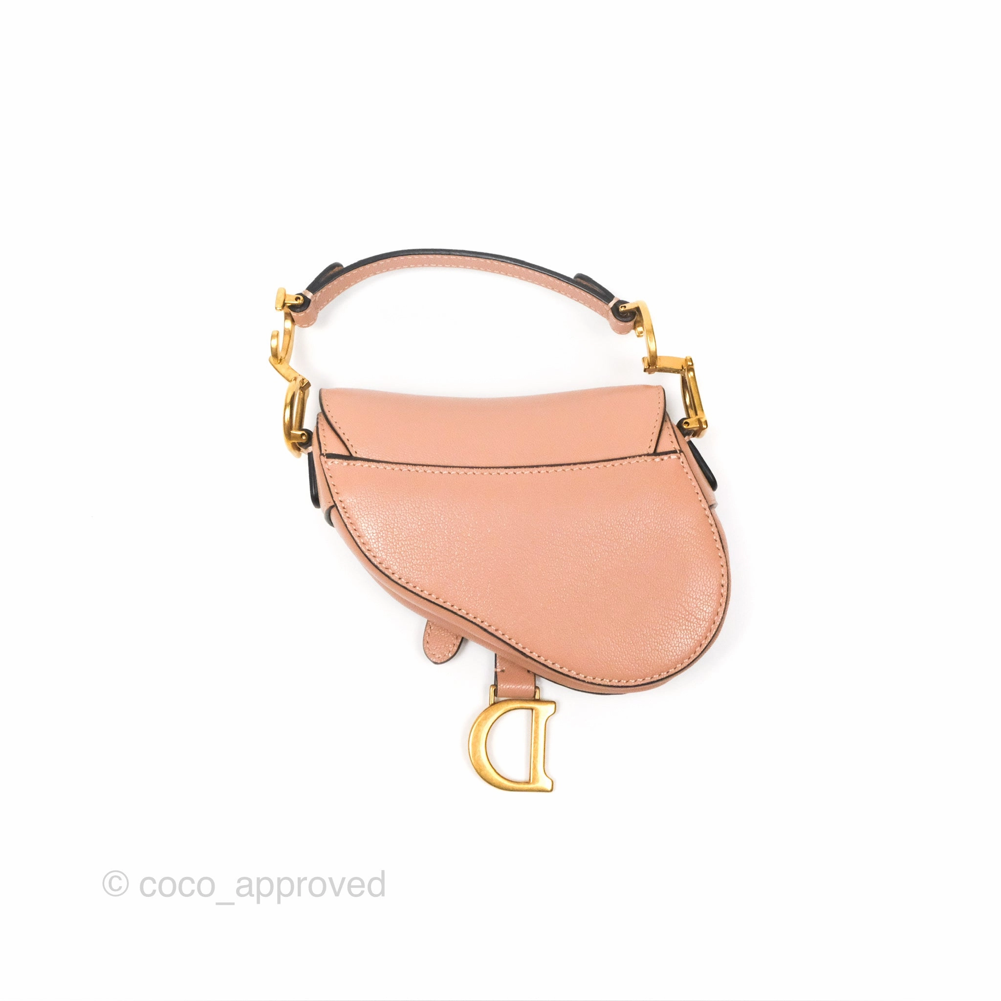 Christian Dior Micro Saddle Bag Rose des Vents Goatskin Gold Hardware