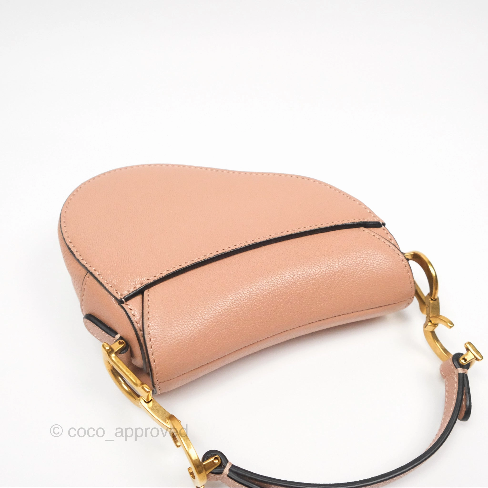 Christian Dior Micro Saddle Bag Rose des Vents Goatskin Gold Hardware