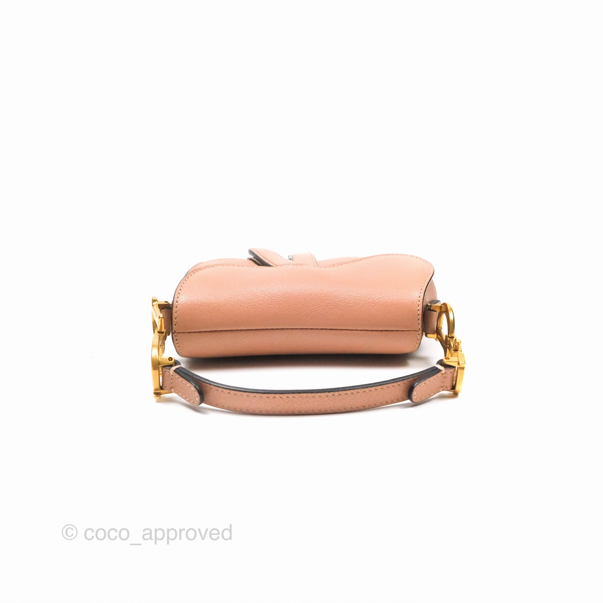 Christian Dior Micro Saddle Bag Rose des Vents Goatskin Gold Hardware