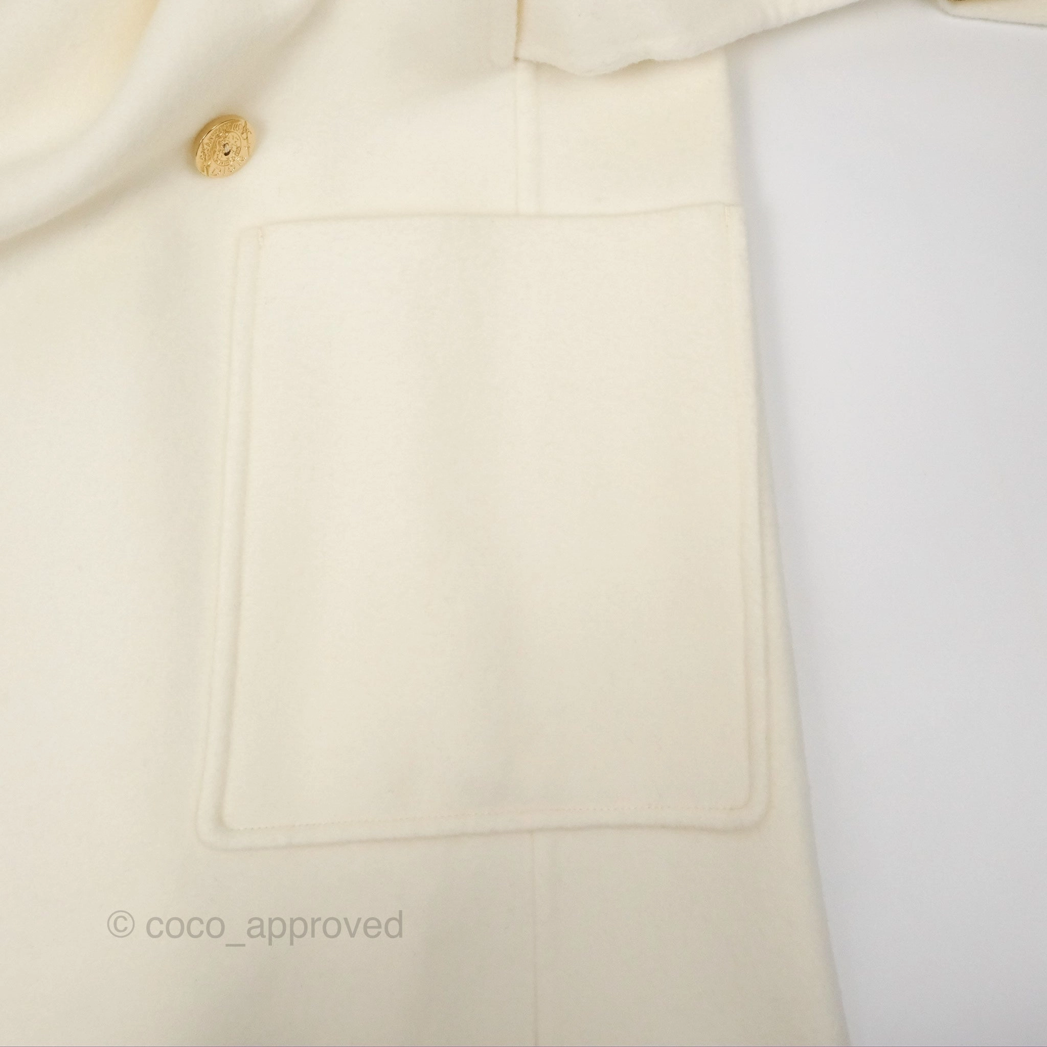Christian Dior Mid-Length Belted Coat Ivory Size 34