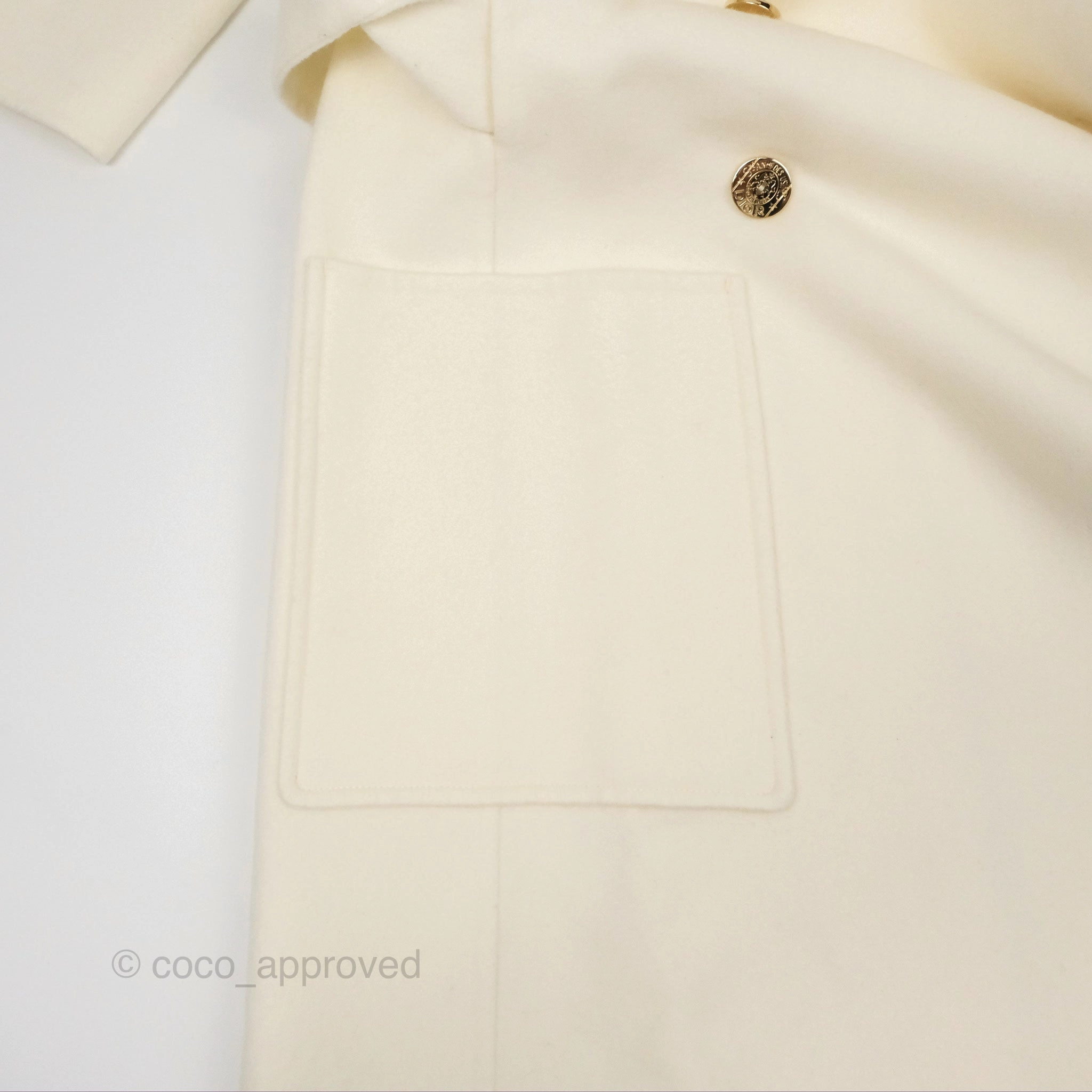 Christian Dior Mid-Length Belted Coat Ivory Size 34