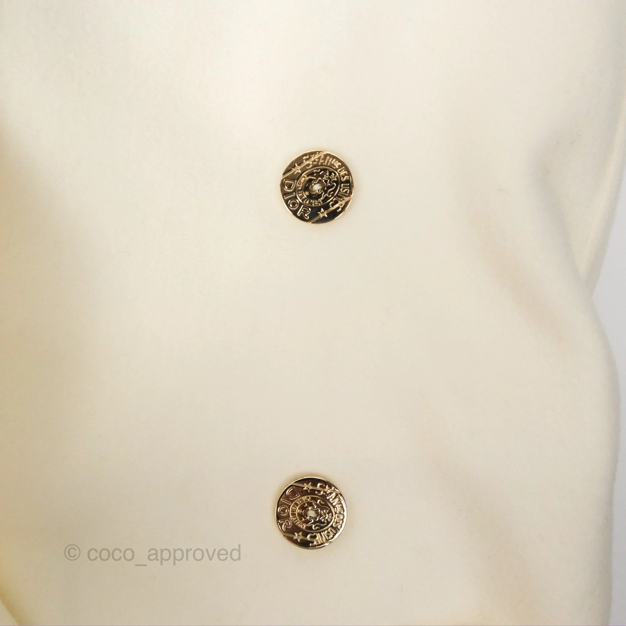 Christian Dior Mid-Length Belted Coat Ivory Size 34
