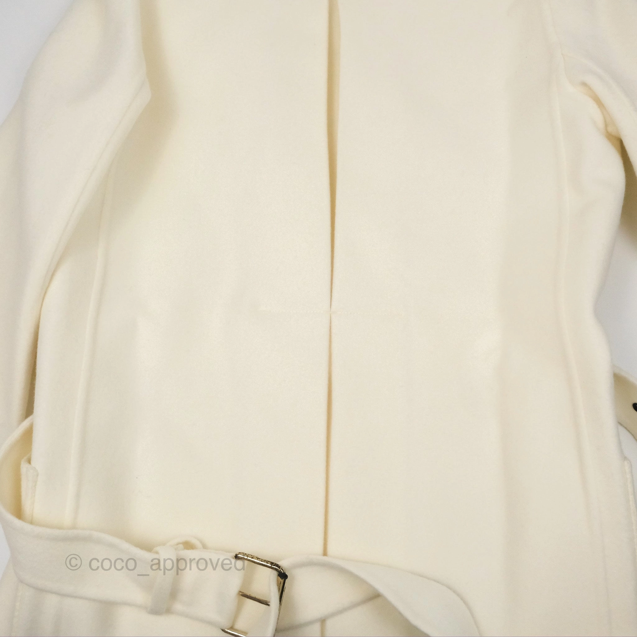 Christian Dior Mid-Length Belted Coat Ivory Size 34