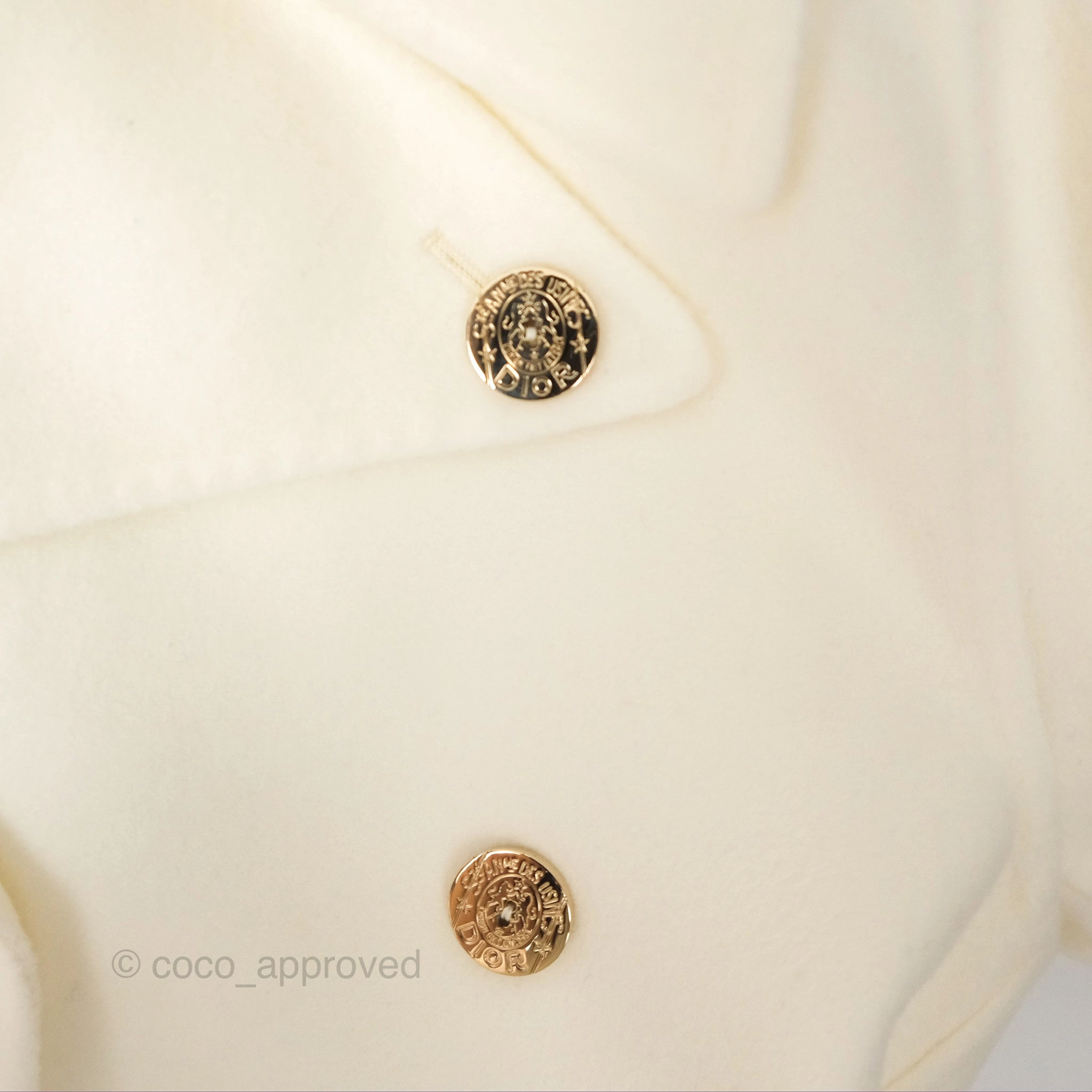 Christian Dior Mid-Length Belted Coat Ivory Size 34