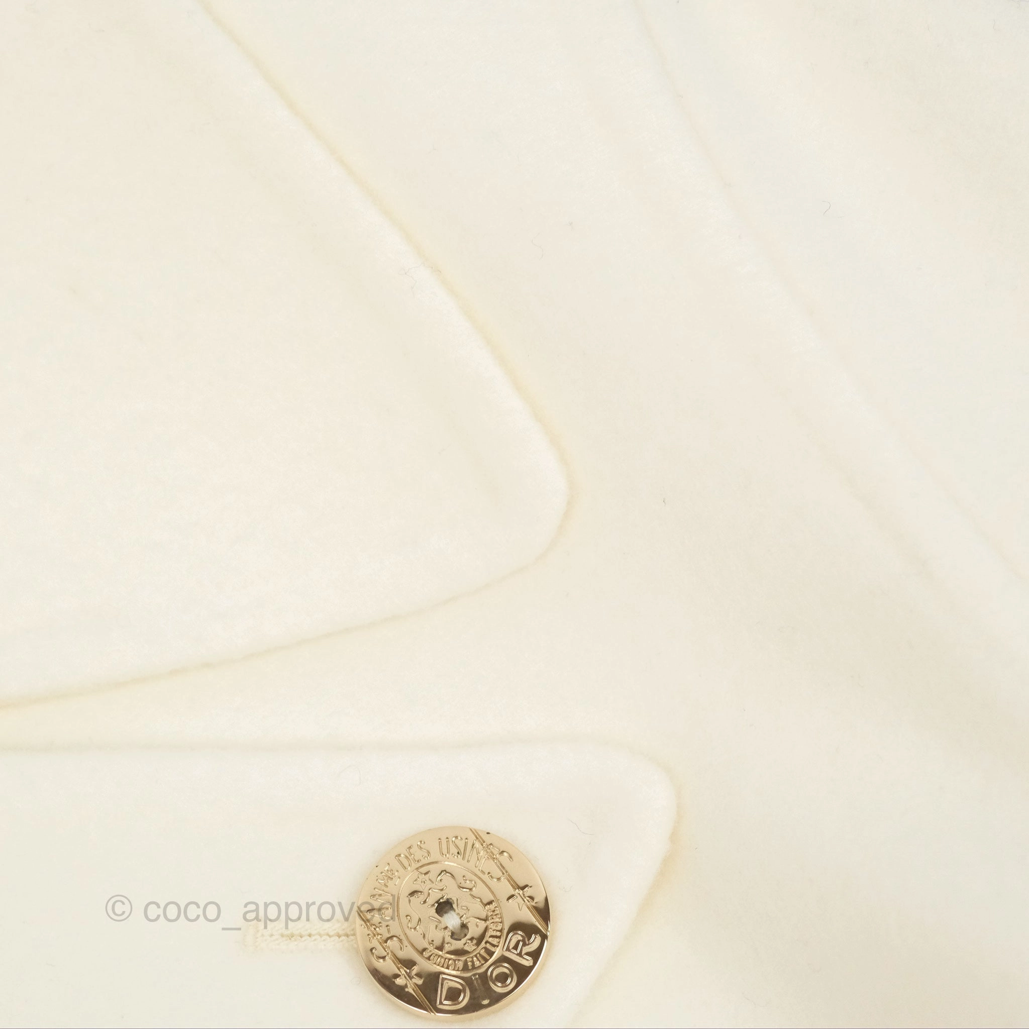 Christian Dior Mid-Length Belted Coat Ivory Size 34