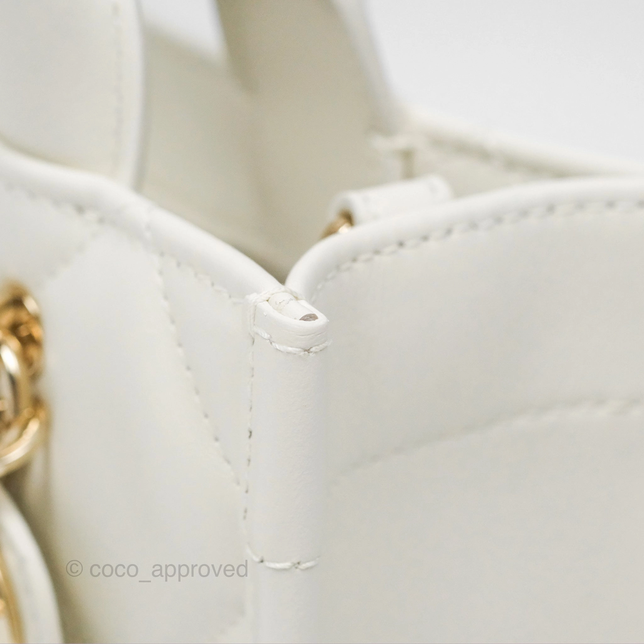Christian Dior Mini Dior Book Tote Latte Macrocannage Calfskin Gold Hardware